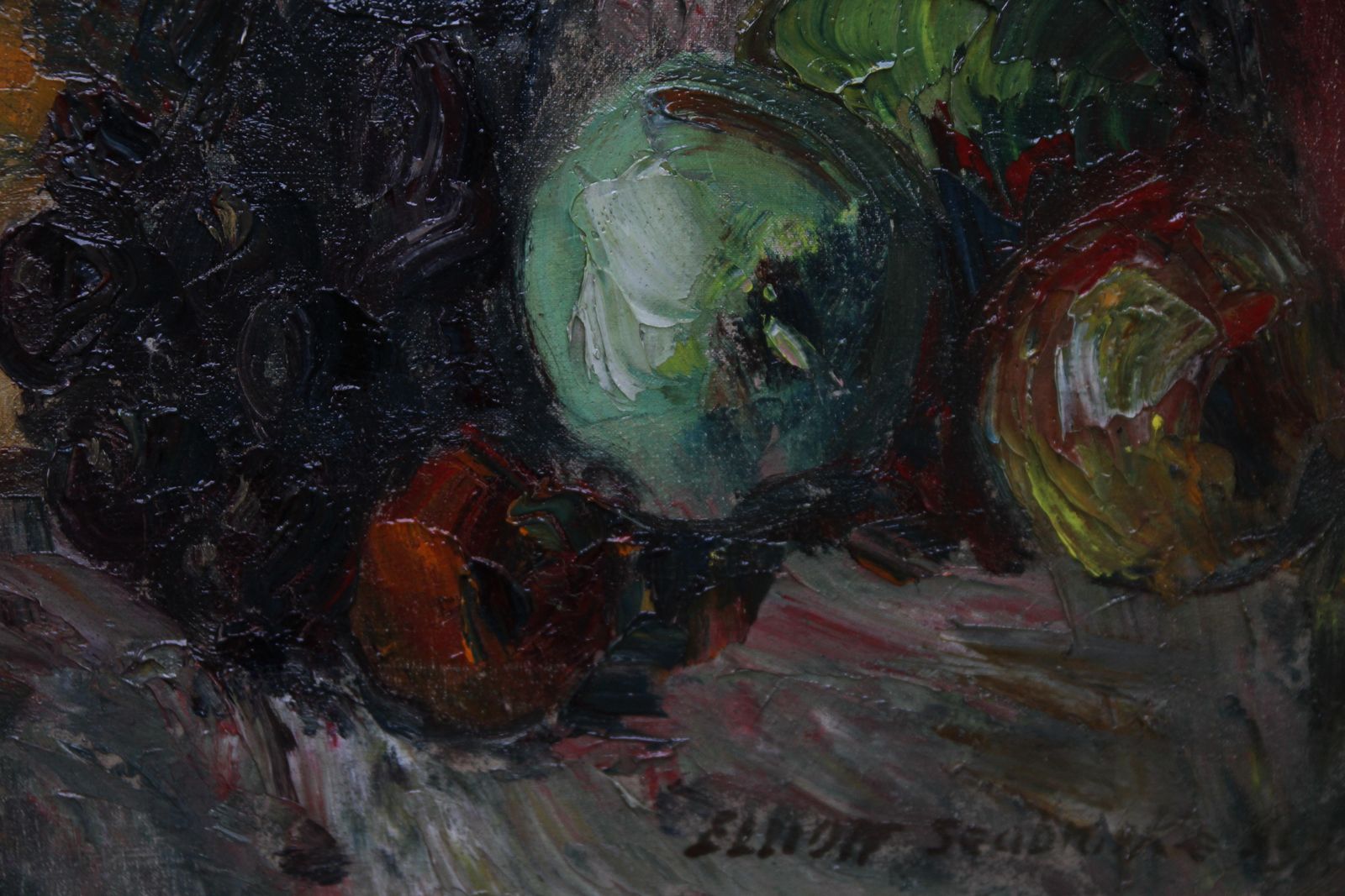Elliott Seabrookefloral Bouquet   Post Impressionist 20's British Art Cezanne Style Oil Painting Circa 1925 photo vintage