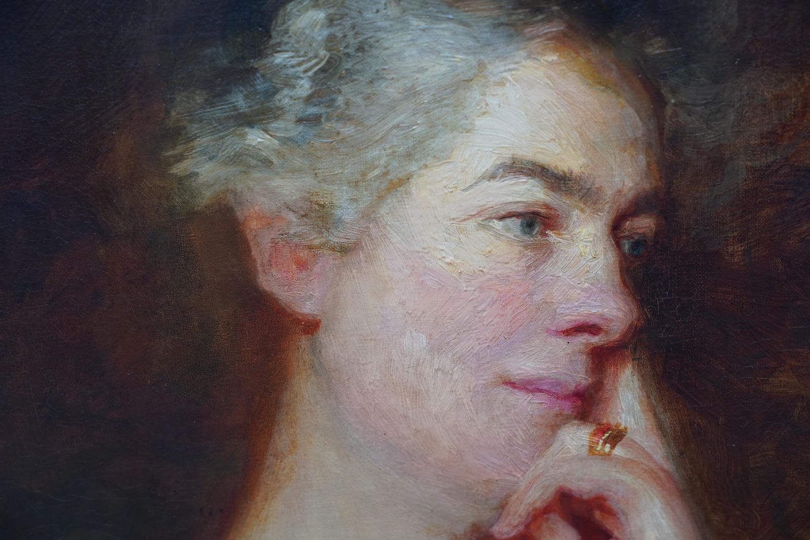 William Etty (Circle)portrait Of A Lady With Rose   British Art Old Master Portrait Oil Paintingcirca 1840 photo vinterior