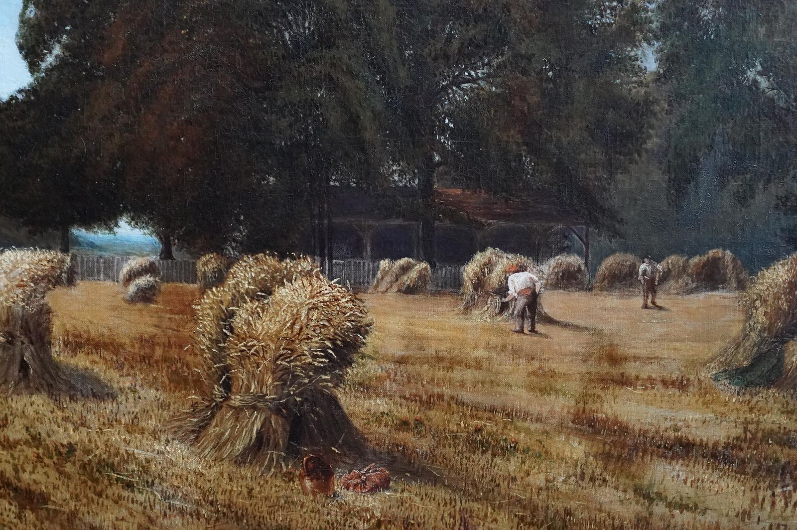 Harvest Landscape   British 19th Century Art Victorian Landscape Oil Painting1883 photo 5611.0