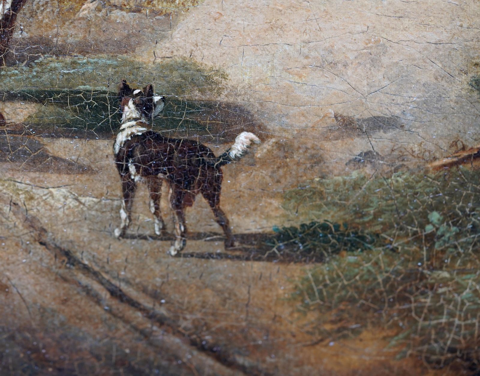 Philippe Budelotfigures And Cattle On Woodland Path   French Figurative Landscape Oil Paintingcirca 1800 photo vintage