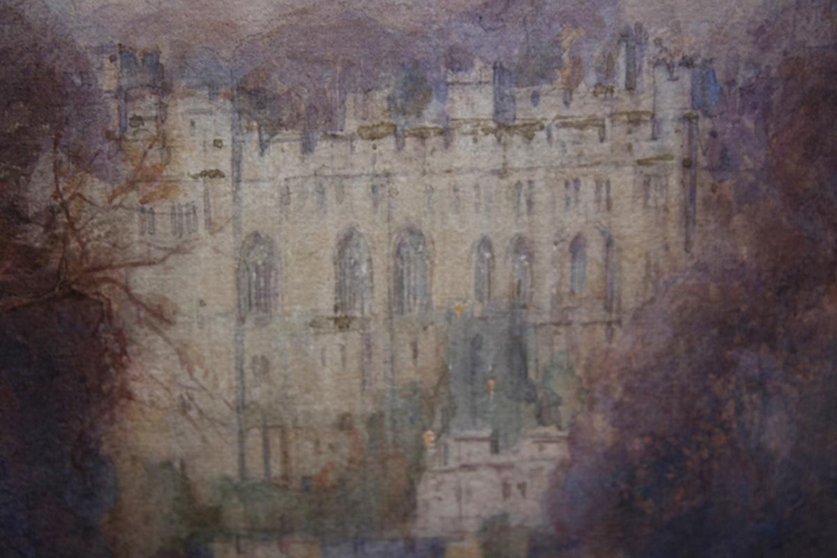 Henry Charles Brewerwarwick Castle   British Art Early 20th Century Painting River Landscape Autumn1917 photo Art