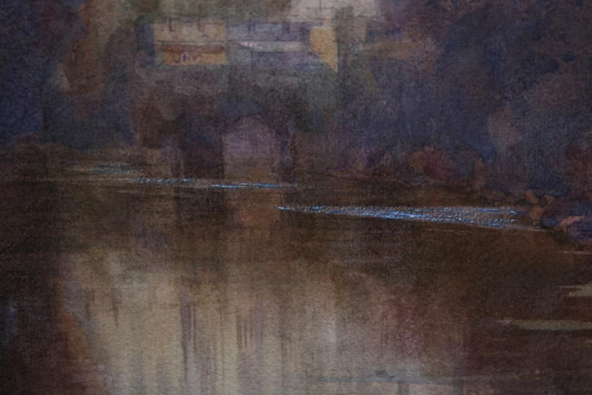 Henry Charles Brewerwarwick Castle   British Art Early 20th Century Painting River Landscape Autumn1917 photo vinterior