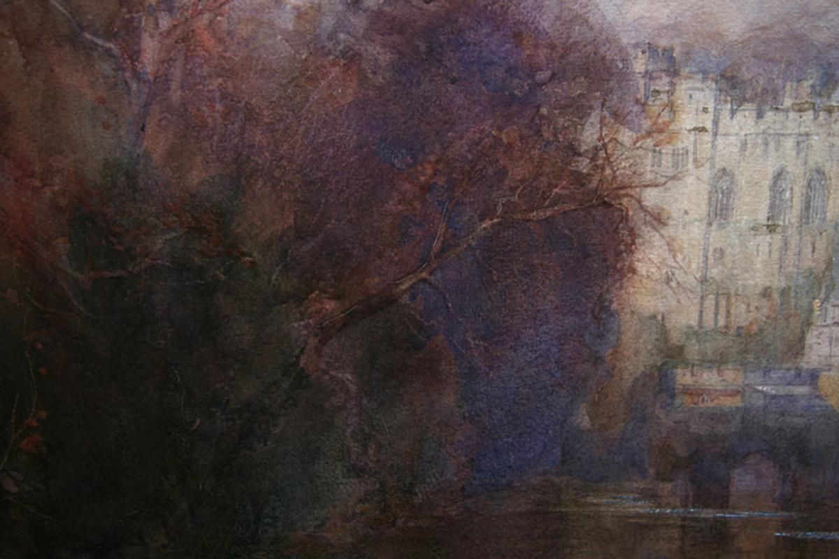 photo furniture Henry Charles Brewerwarwick Castle   British Art Early 20th Century Painting River Landscape Autumn1917