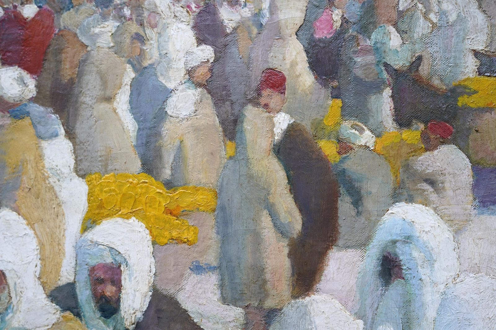 Gerald Spencer Prysetangiers Lemon Market   British 1920's Oriental Figural Art Oil Painting Circa 1925 photo vinterior