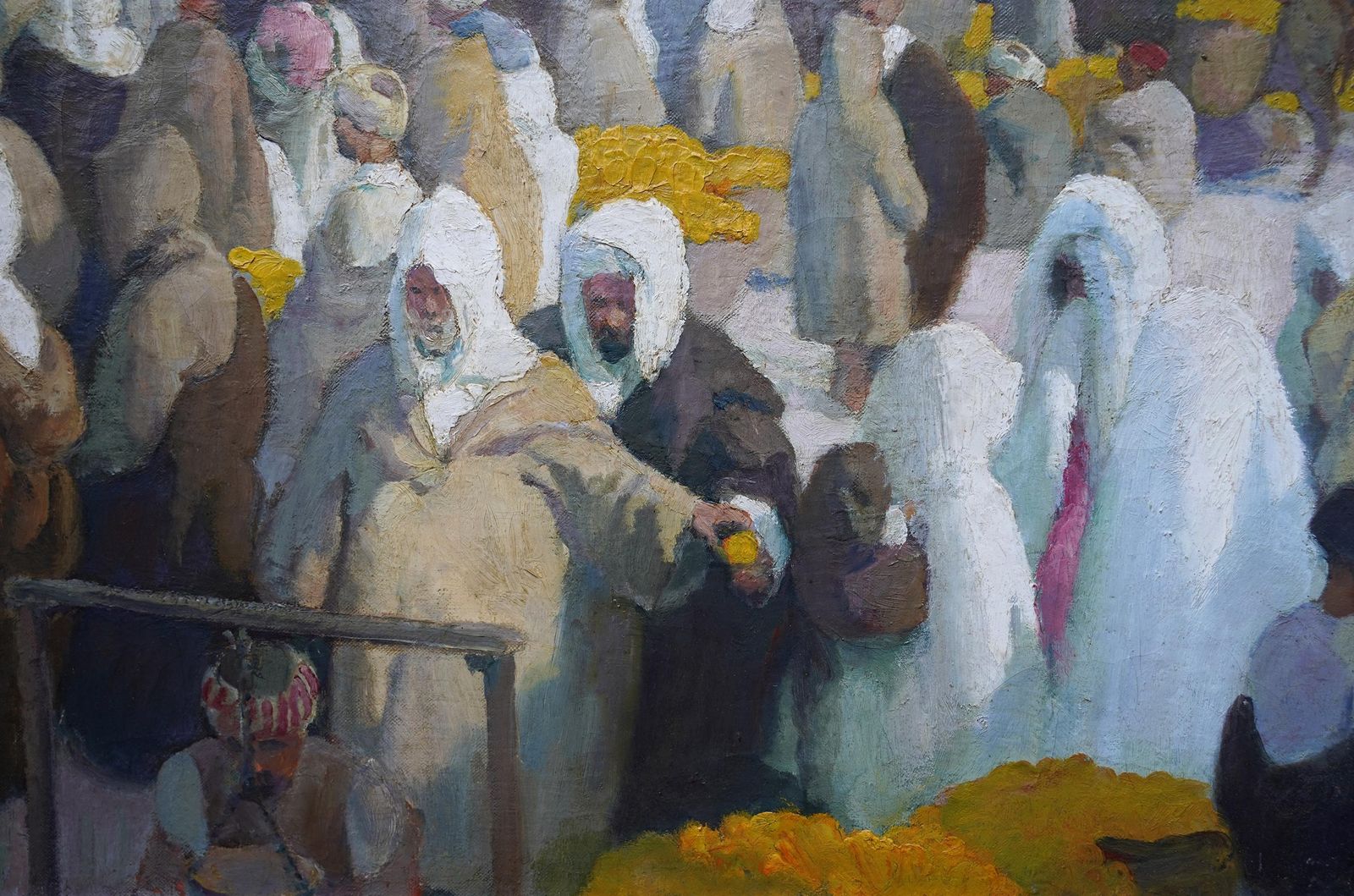 Gerald Spencer Prysetangiers Lemon Market   British 1920's Oriental Figural Art Oil Painting Circa 1925 photo buy