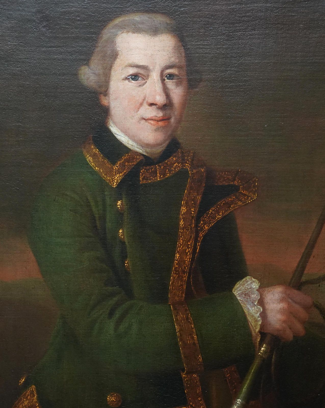 Francis Cotesportrait Of A Gentleman In Green Coat  British 18thc Art Old Master Oil Paintingcirca 1760 photo for sale