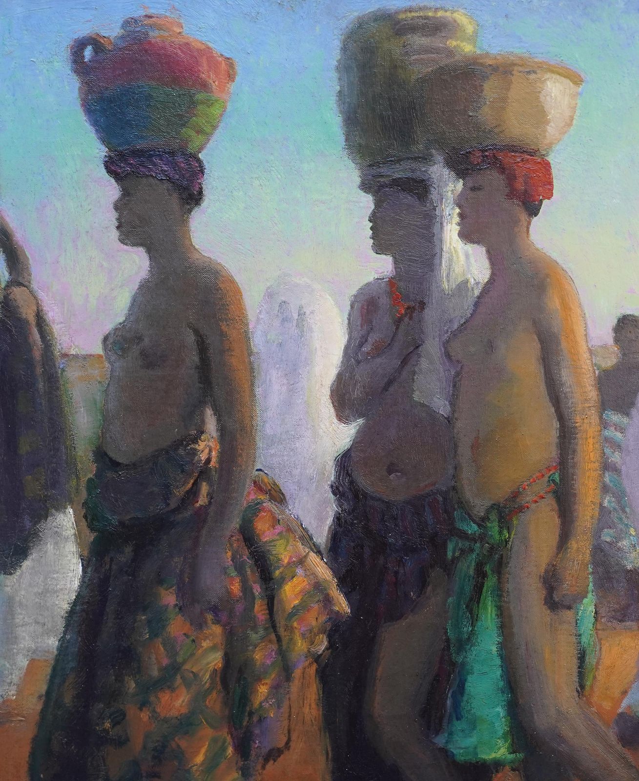 Gerald Spencer Pryseportrait Of Water Bearers, Africa   British 1920's Orientalist Art Oil Paintingcirca 1925 photo Art