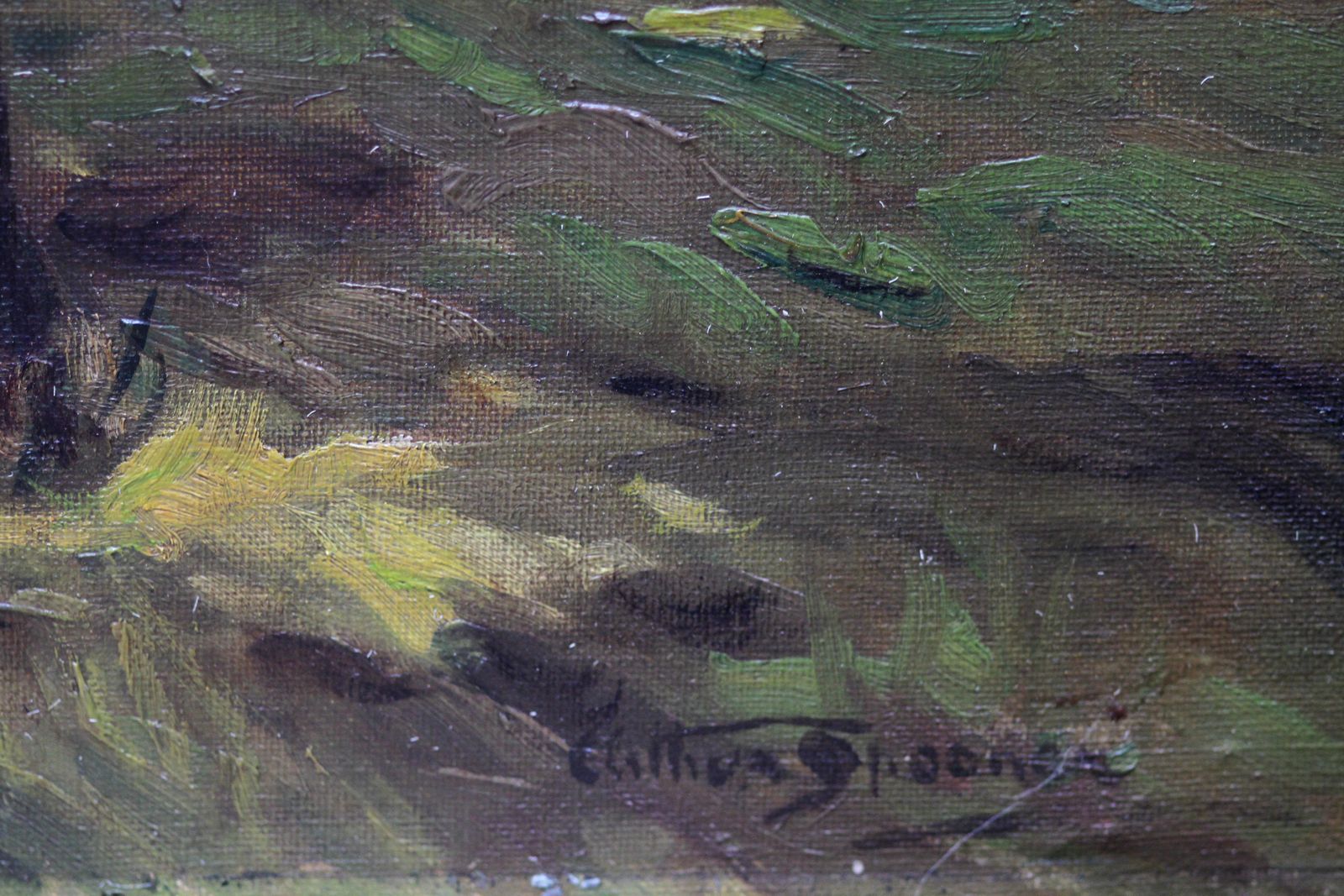photo for sale Arthur Spoonerportrait Of Horses In Dappled Sunlight   British 30's Impressionist Oil Paintingcirca 1935