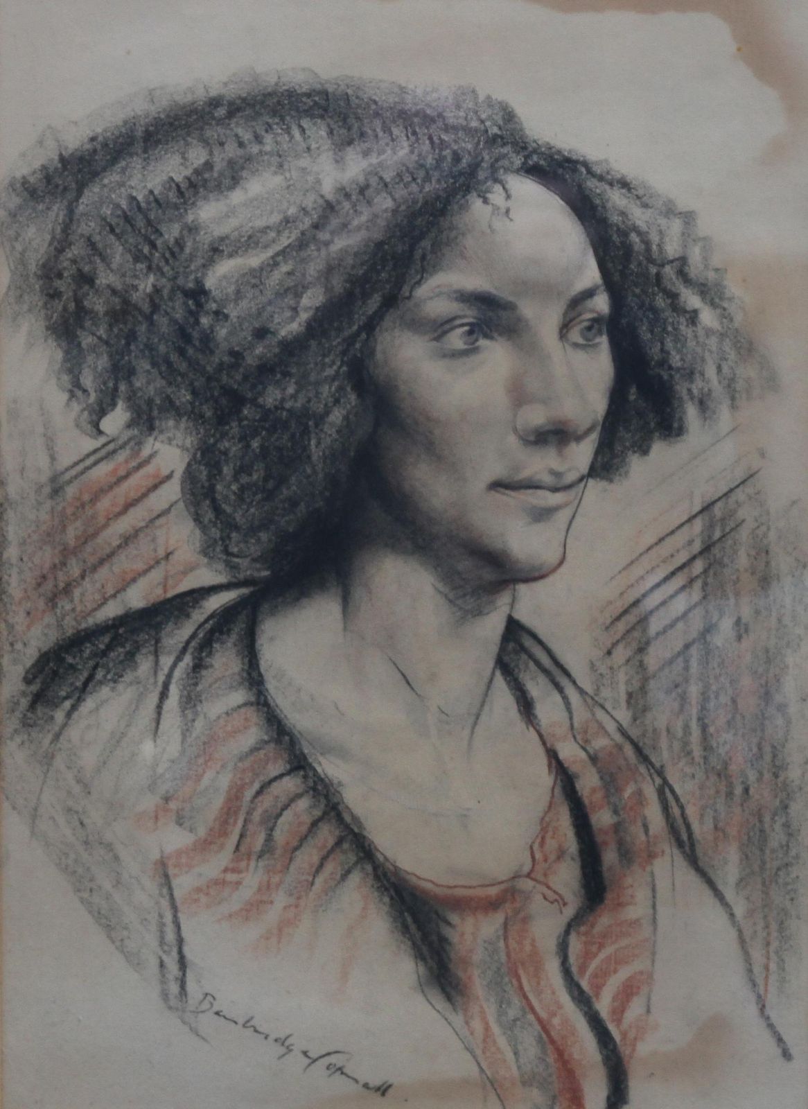 Edward Bainbridge Copnallportrait Of A Lady   British Art Post Impressionist 40s Drawing Female Portrait Circa 1940 photo buy