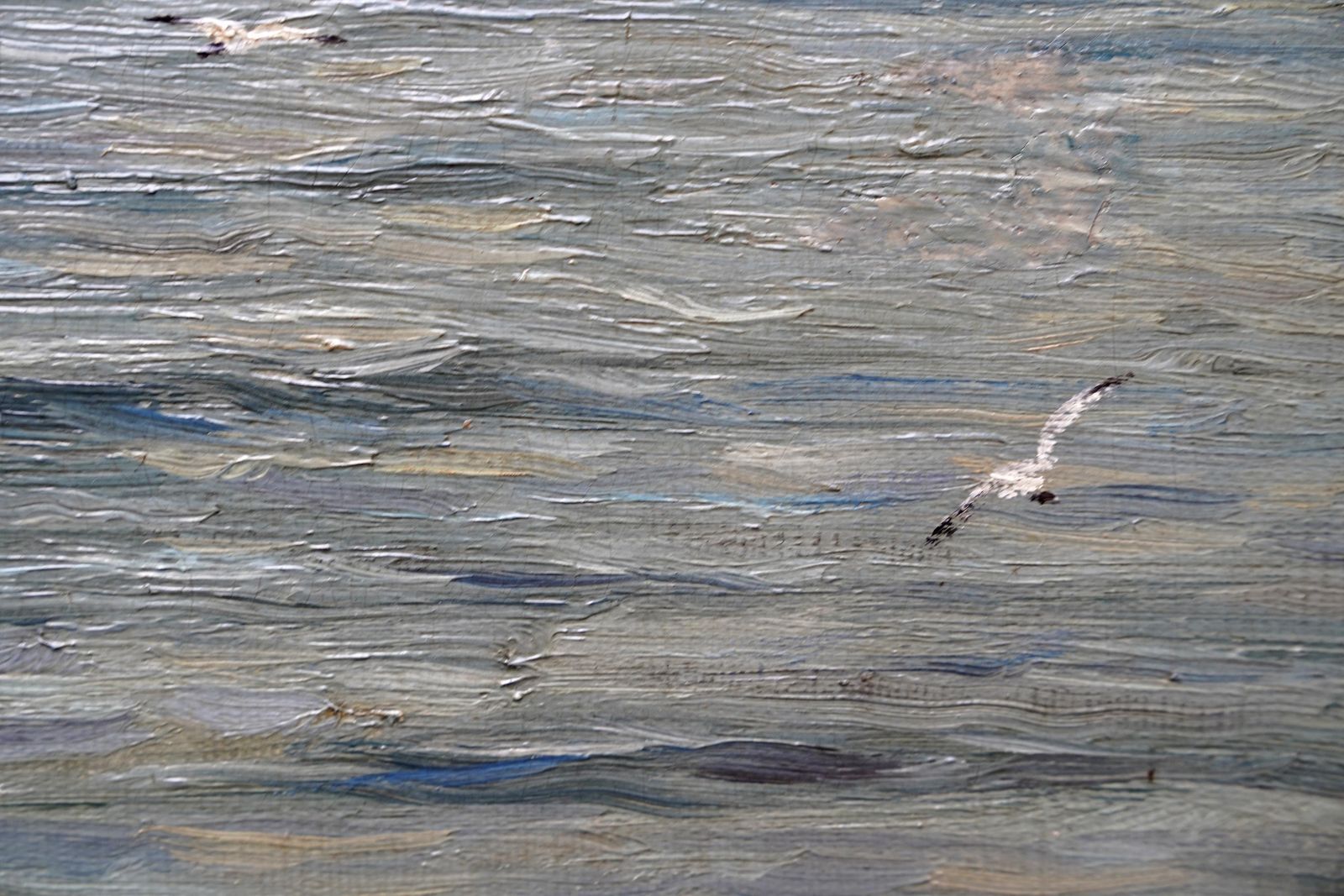 photo for sale Joseph Hendersonseascape With Boats Storm Coming   Scottish 19thc Exh Impressionist Oil Painting1876