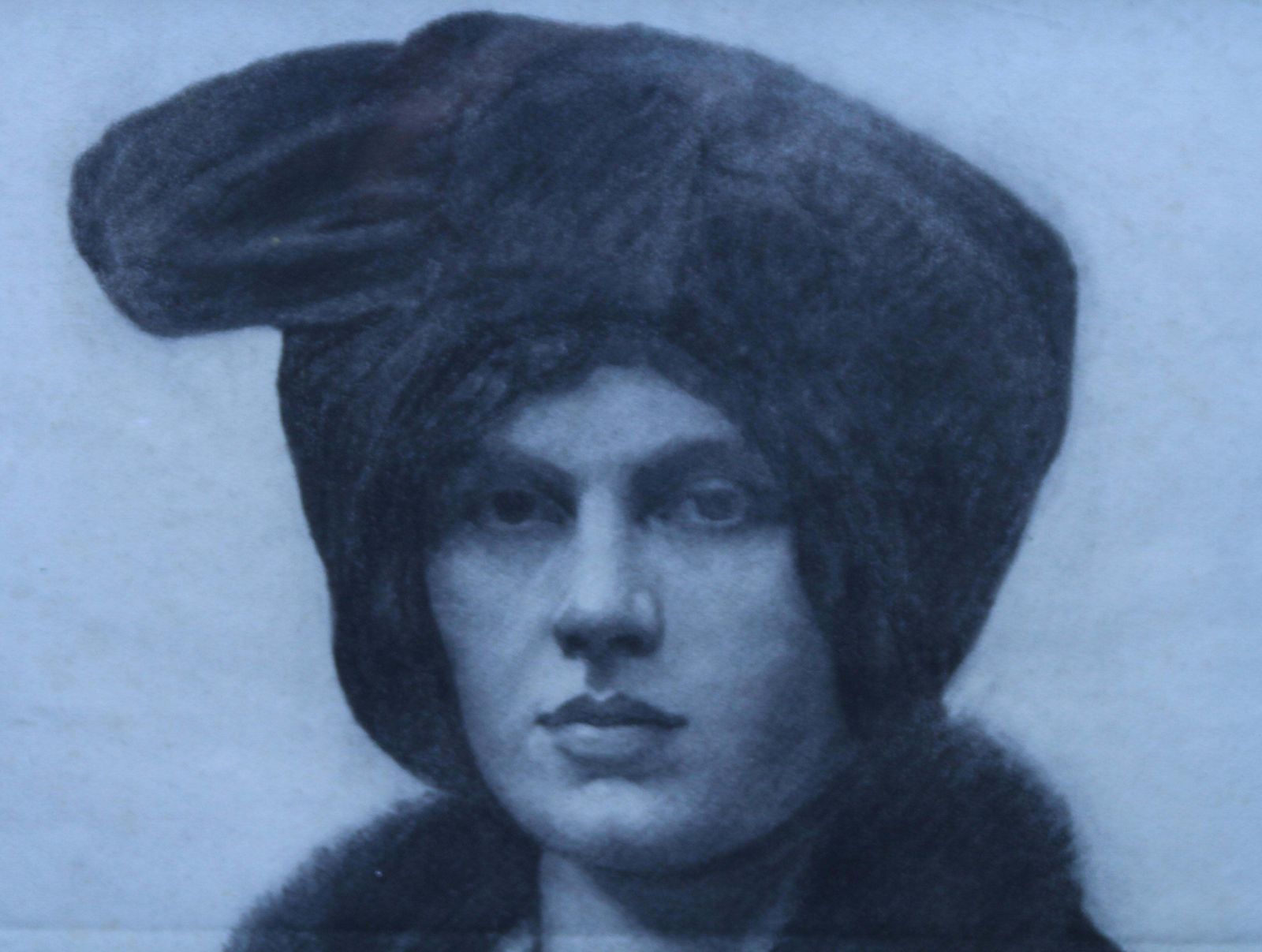 Unknownportrait Of A Lady    Scottish Art Early 20thc Drawing Society Woman Hat Cameo Circa 1910 photo Art
