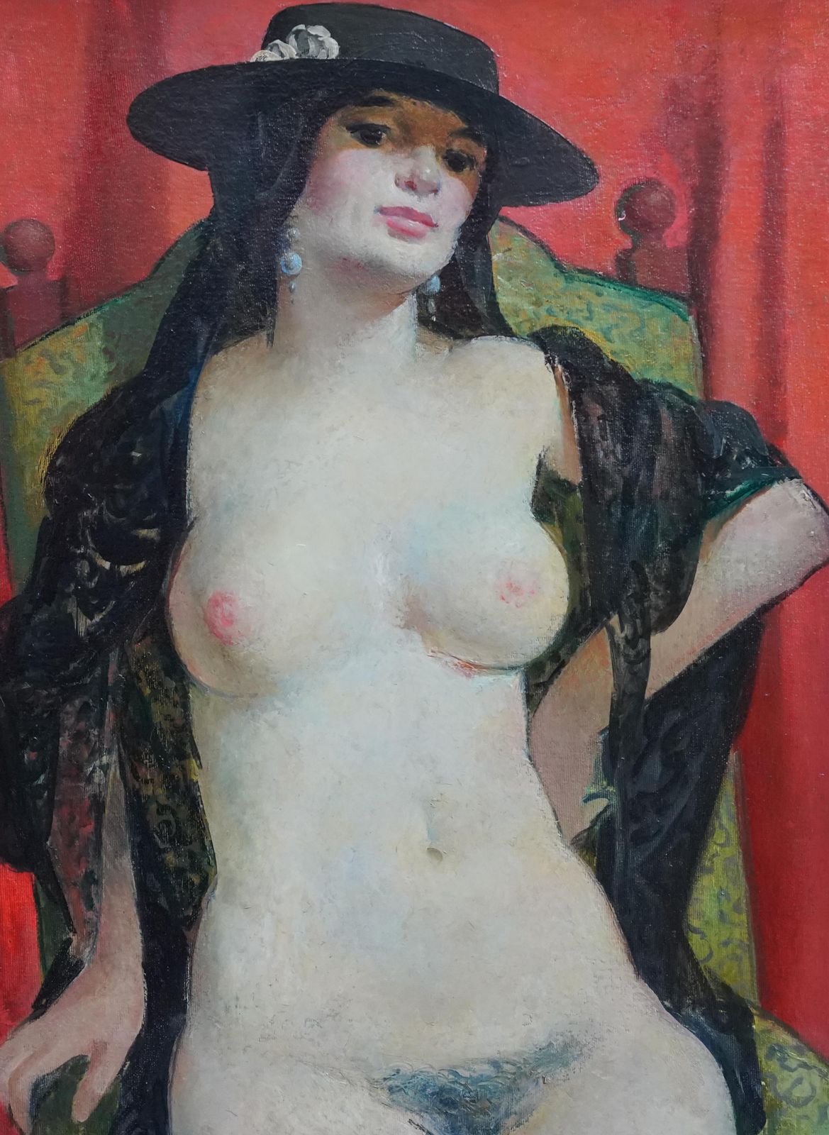 William Crosbienude Portrait Of A Spanish Woman   Scottish Art Female Portrait Oil Painting1981 photo for sale