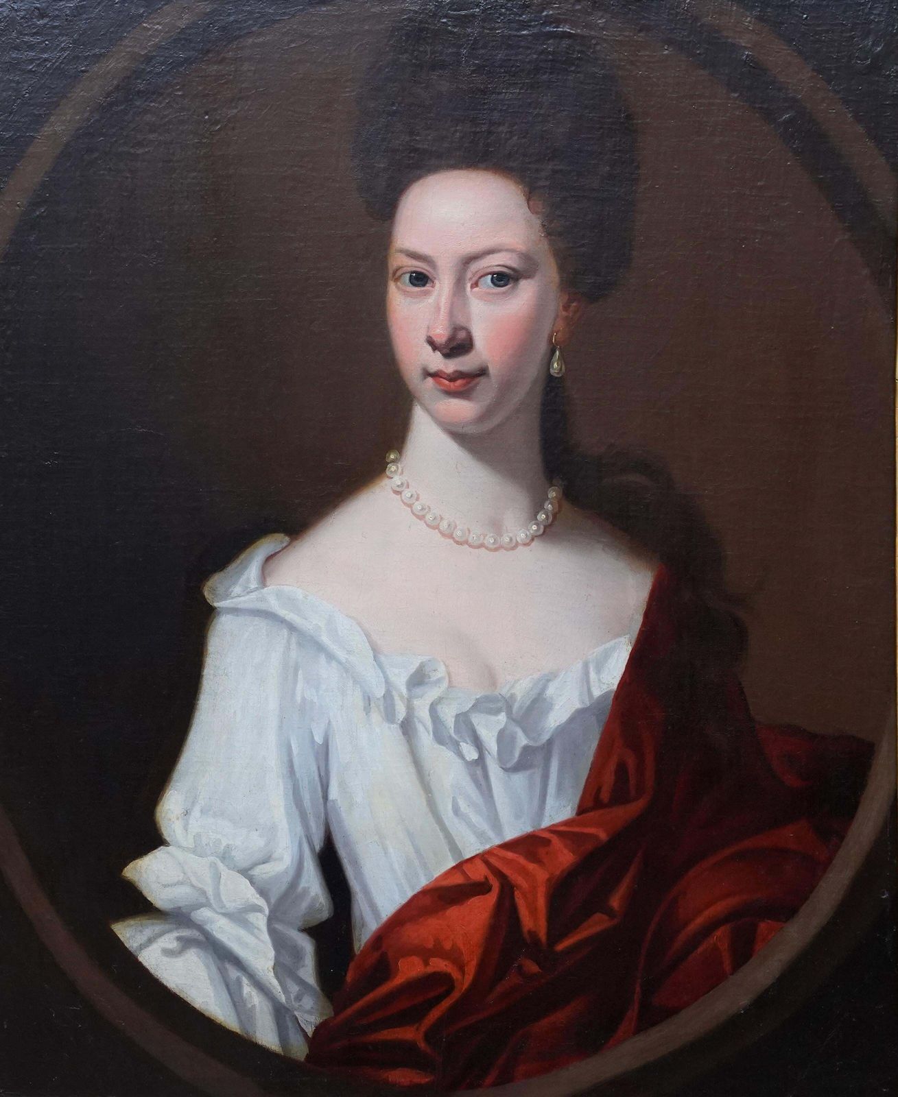 Enoch Seeman (Circle)portrait Of Mrs Harborough   British 18th Century Art Portrait Lady Oil Paintingcirca 1740 photo furniture