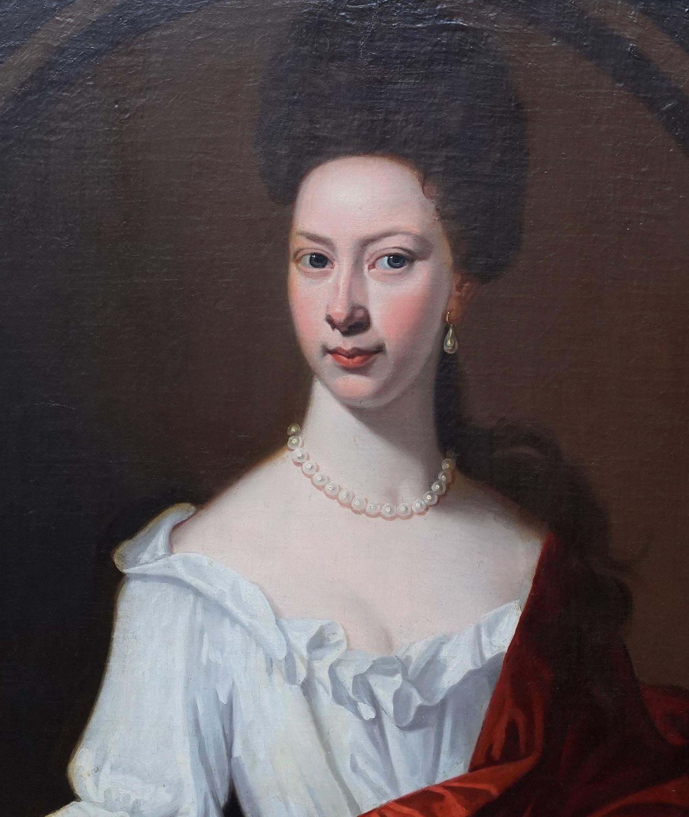 Enoch Seeman (Circle)portrait Of Mrs Harborough   British 18th Century Art Portrait Lady Oil Paintingcirca 1740 photo for sale