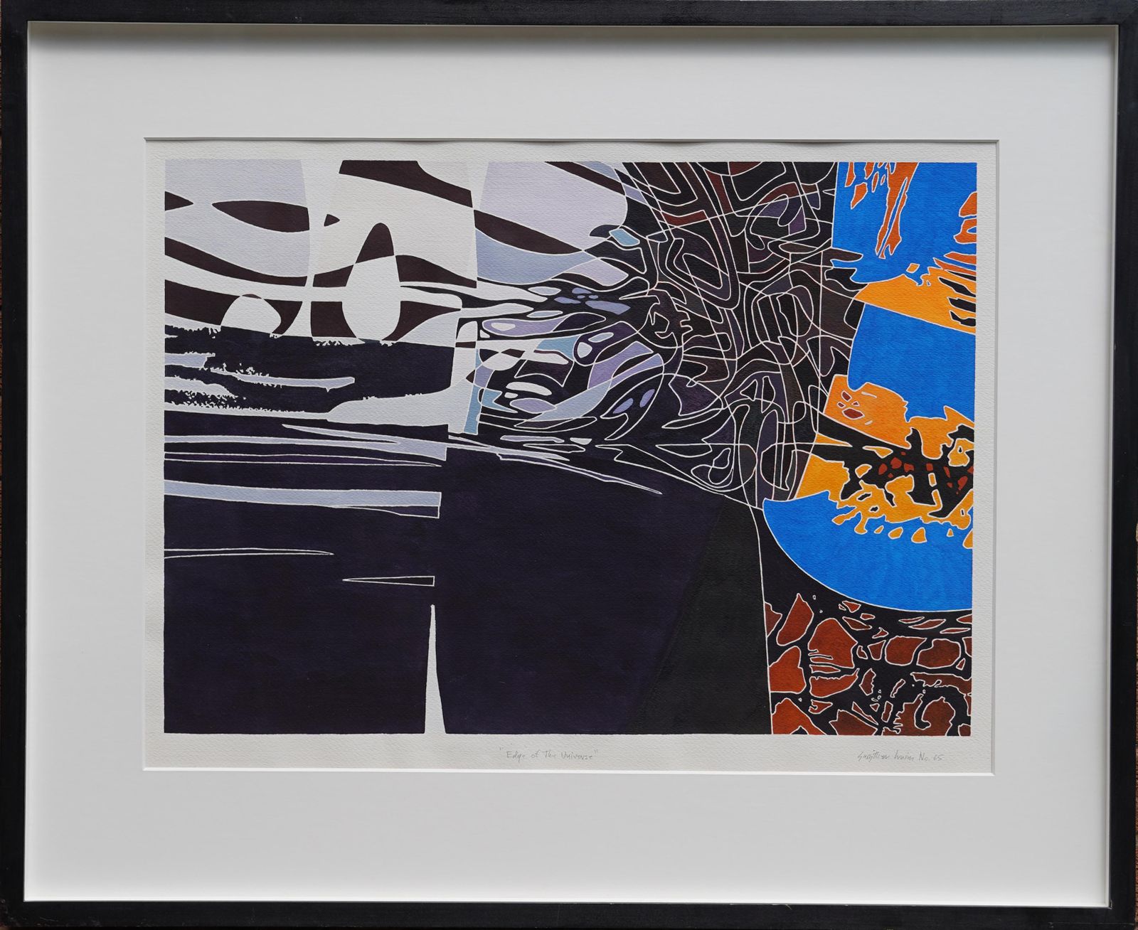 Gwyther Irwinedge Of The Universe   British Abstract Art Watercolour Painting St Ives Newlyncirca 1990