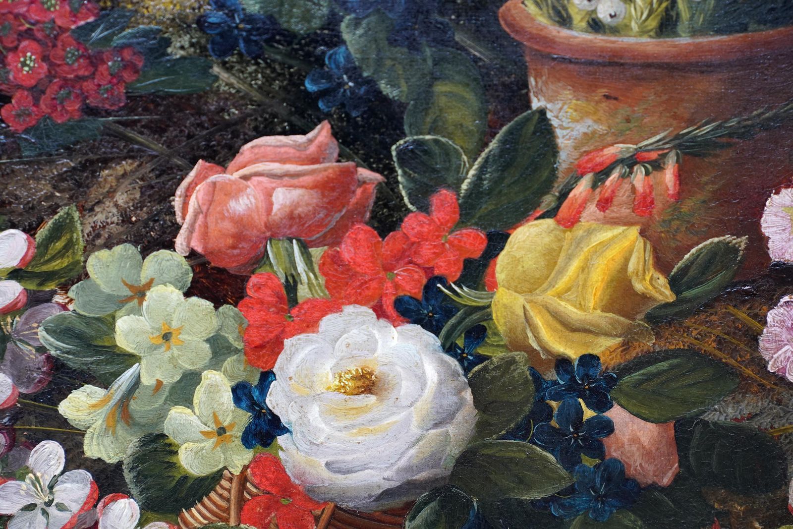 Henry John Livensstill Life With Flowers And Bird's Nest   British Art 1880 Floral Oil Painting1880 photo vinterior
