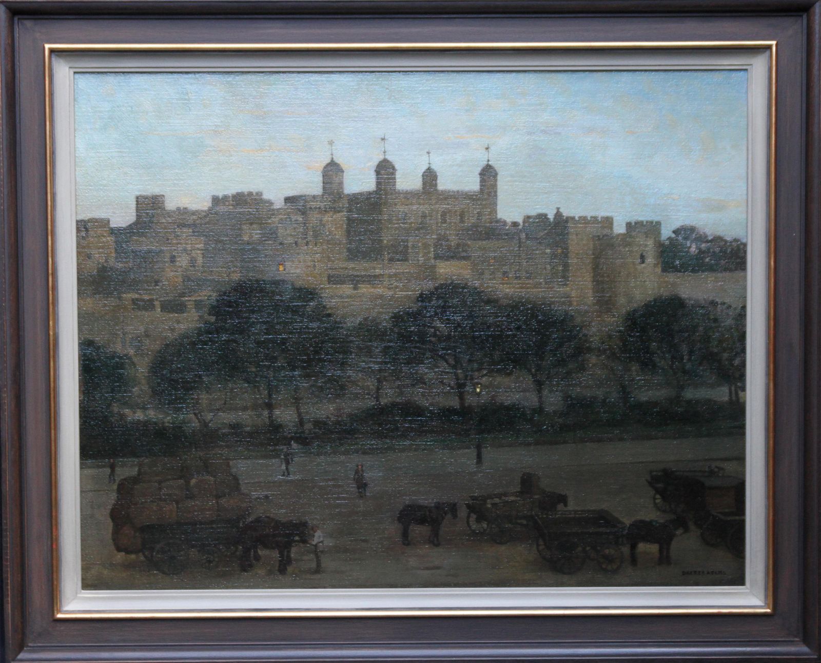 photo for sale William Dacres Adamsthe Tower Of London   British 20's Art Nocturne City Landscape Oil Paintingcirca 1920