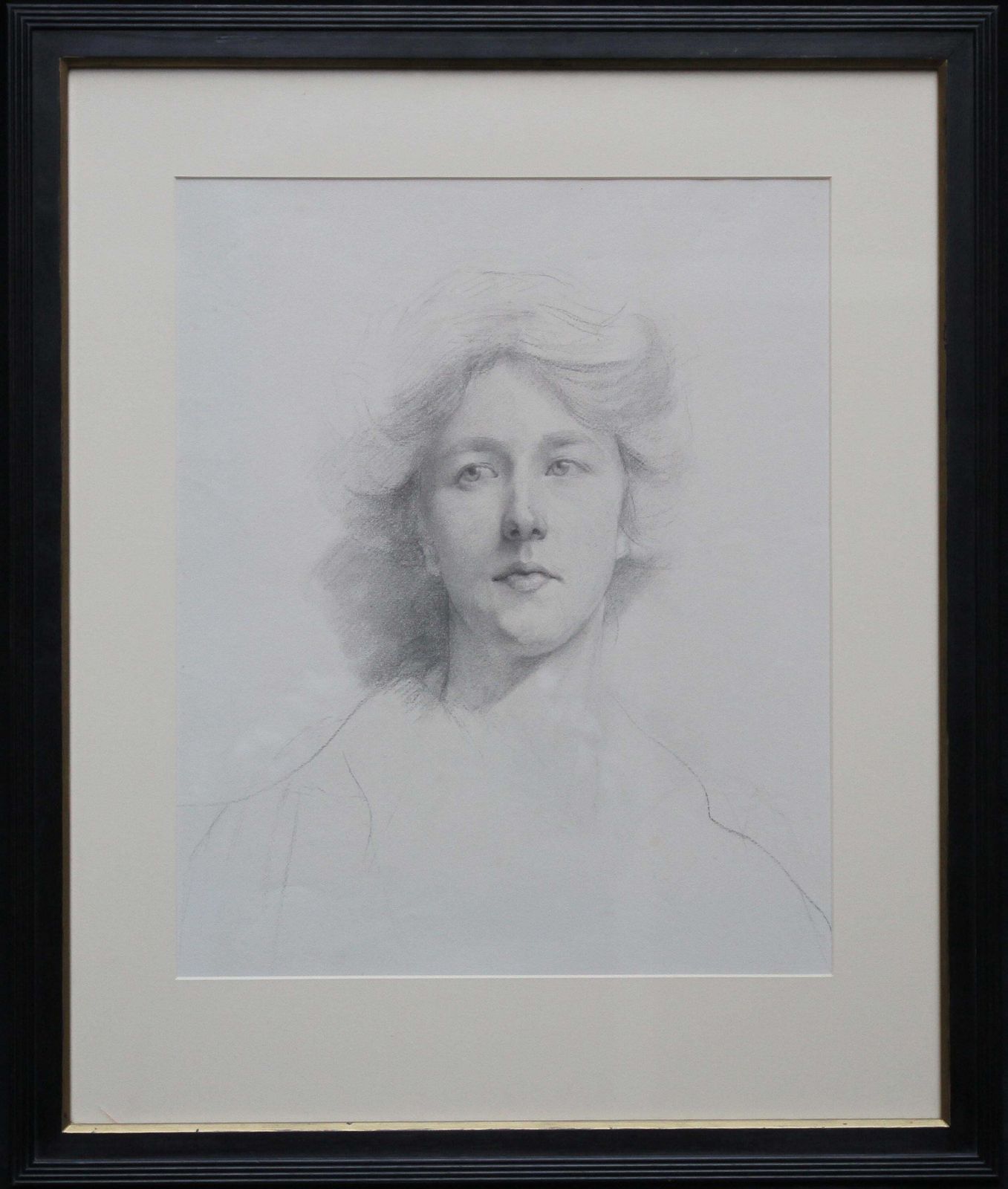 photo furniture Estella Canzianiself Portrait   British Italian Art Edwardian Pencil Drawing Female Artistcirca 1911