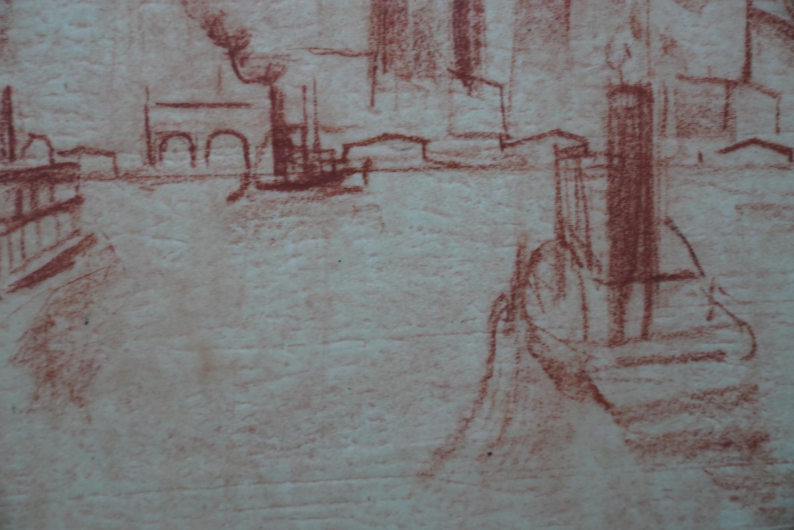 Adriaan Lubbersmanhattan From The River   Dutch 1920's Art Oil Crayon Drawing New York Citycirca 1920 photo for sale