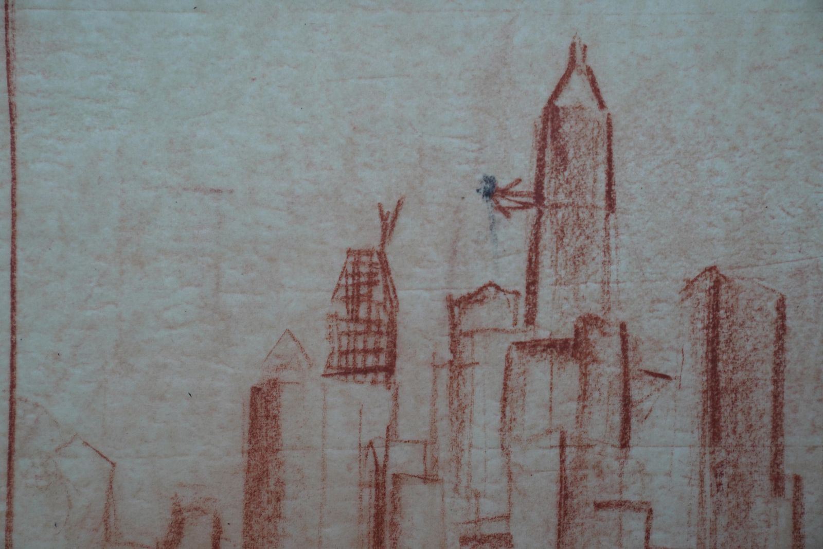 Adriaan Lubbersmanhattan From The River   Dutch 1920's Art Oil Crayon Drawing New York Citycirca 1920 photo 5611.0