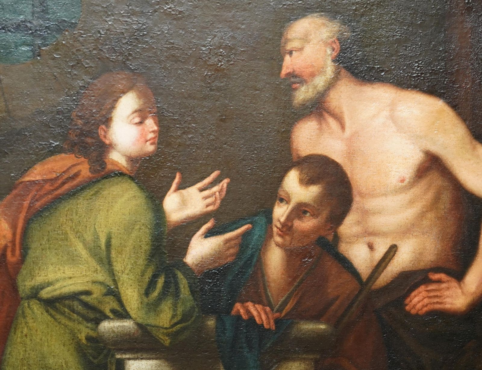 Unknownjoseph Interpreting Dreams   Italian Old Master 17thc Religious Art Oil Paintingcirca 1600 photo for sale