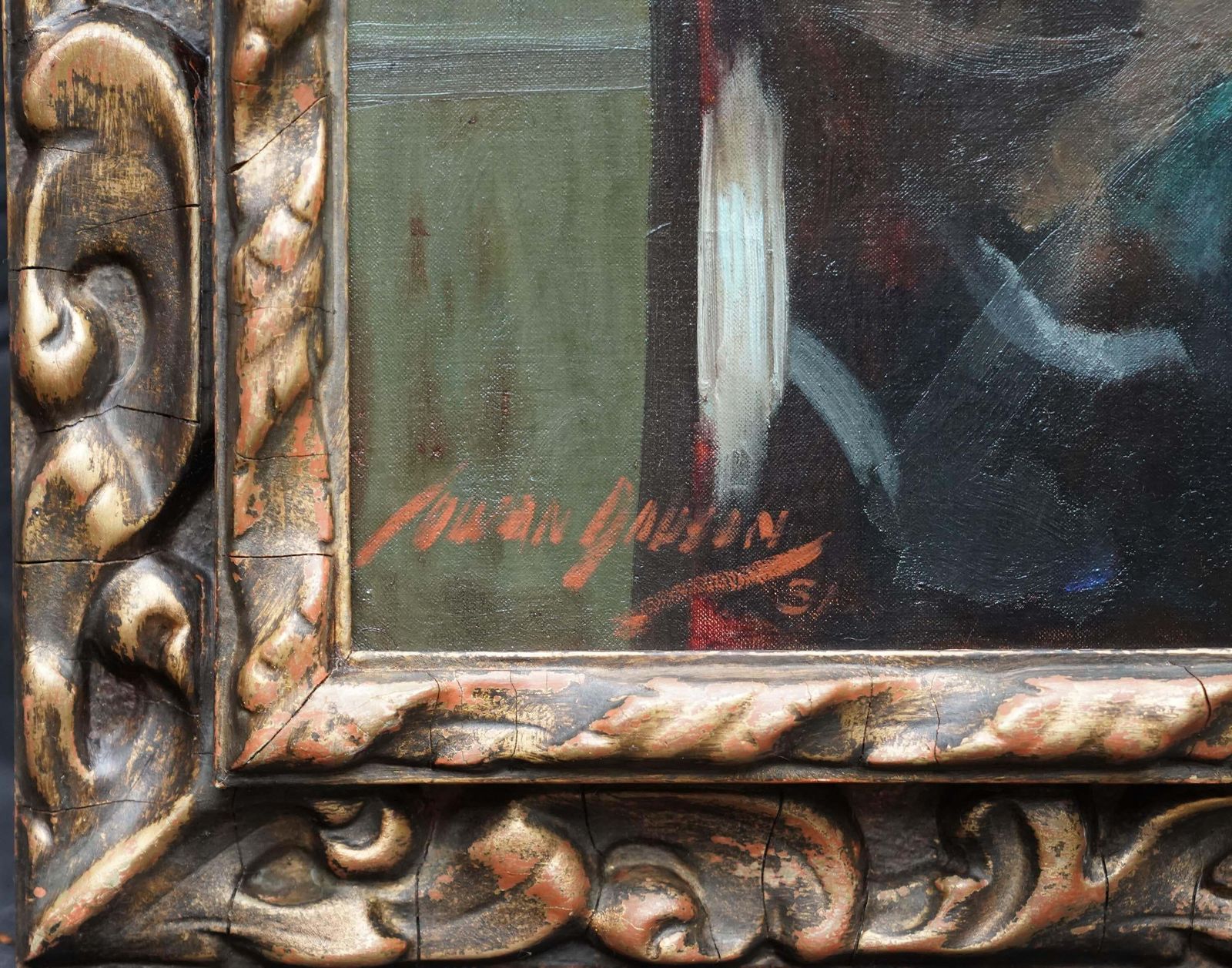 photo furniture David Cowan Dobsonportrait Of A Lady In Green Dress   Scottish 1930's Art Deco Oil Painting 1931