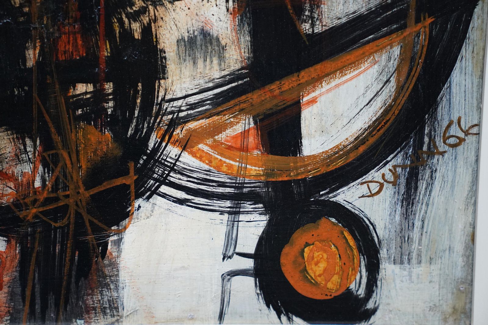 photo furniture Anne Dunnabstract Composition 1966   British 60's Abstract Art Oil Painting Female Artist1966