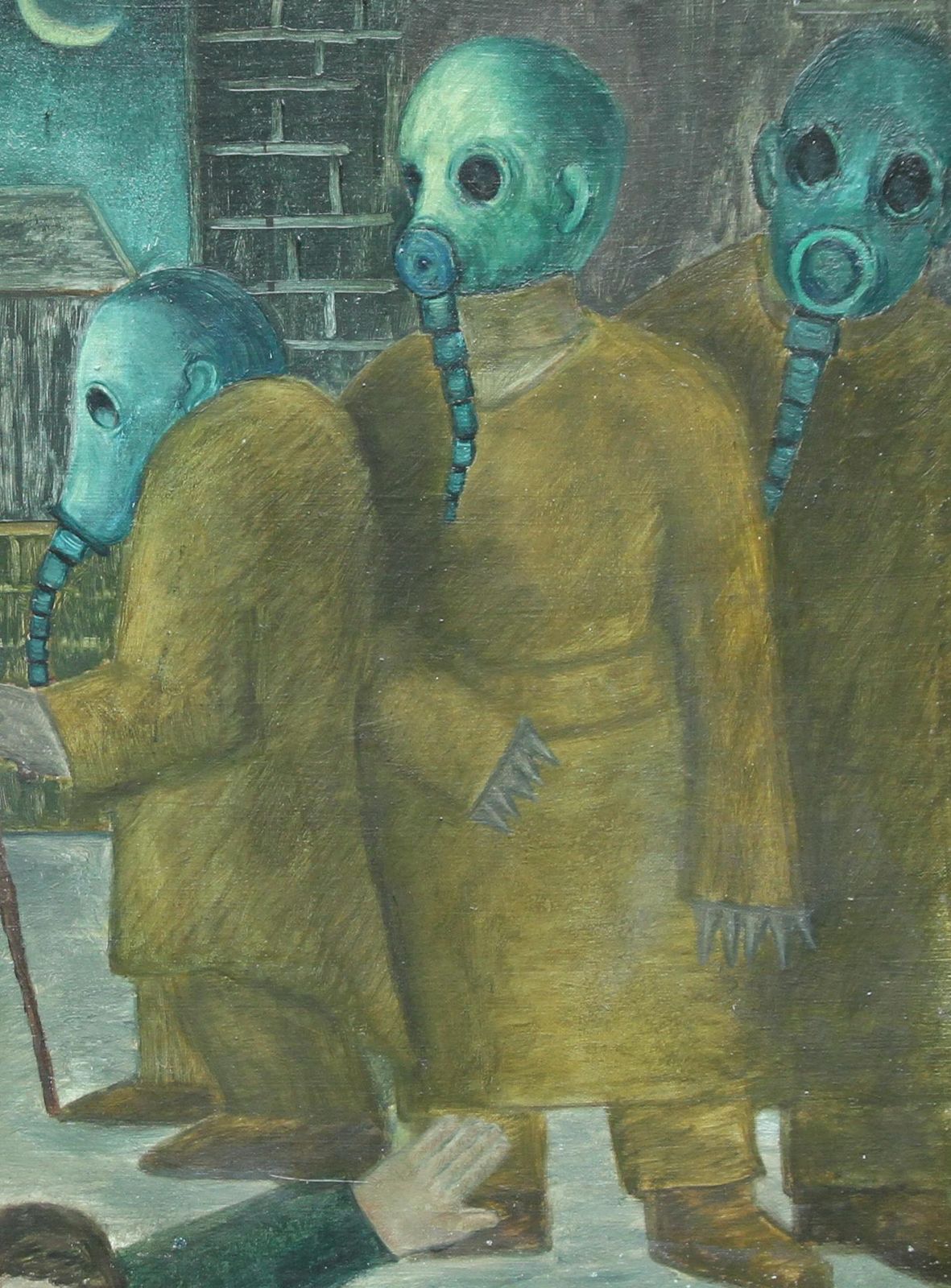 Jack Sassoondeath Of The Young Men 1938   British Art Figurative Surrealist Oil Painting1938 photo for sale