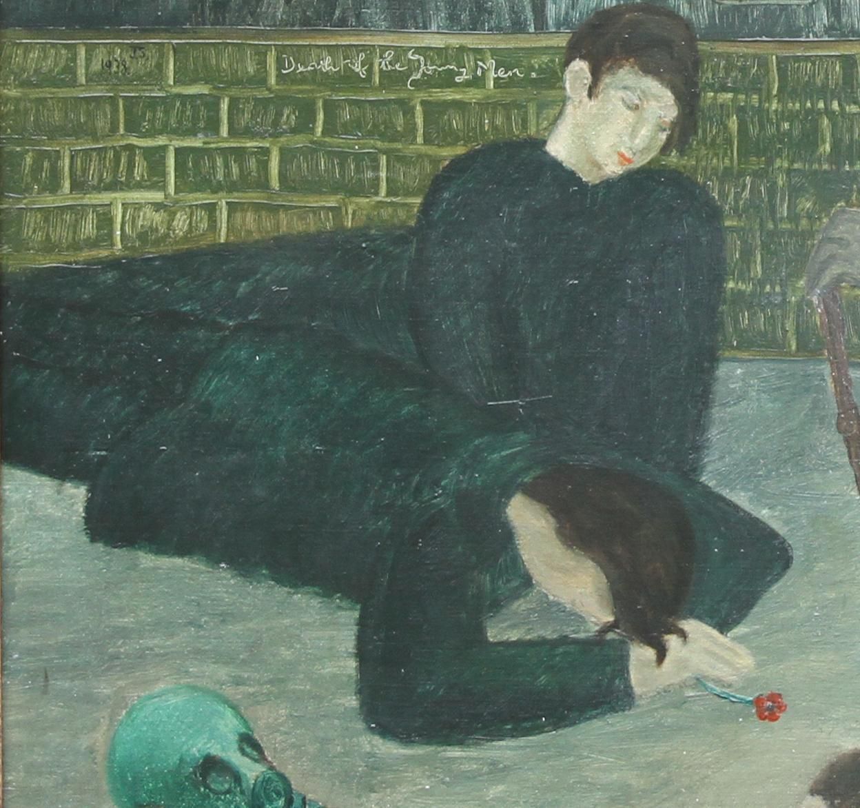 Jack Sassoondeath Of The Young Men 1938   British Art Figurative Surrealist Oil Painting1938 photo Art