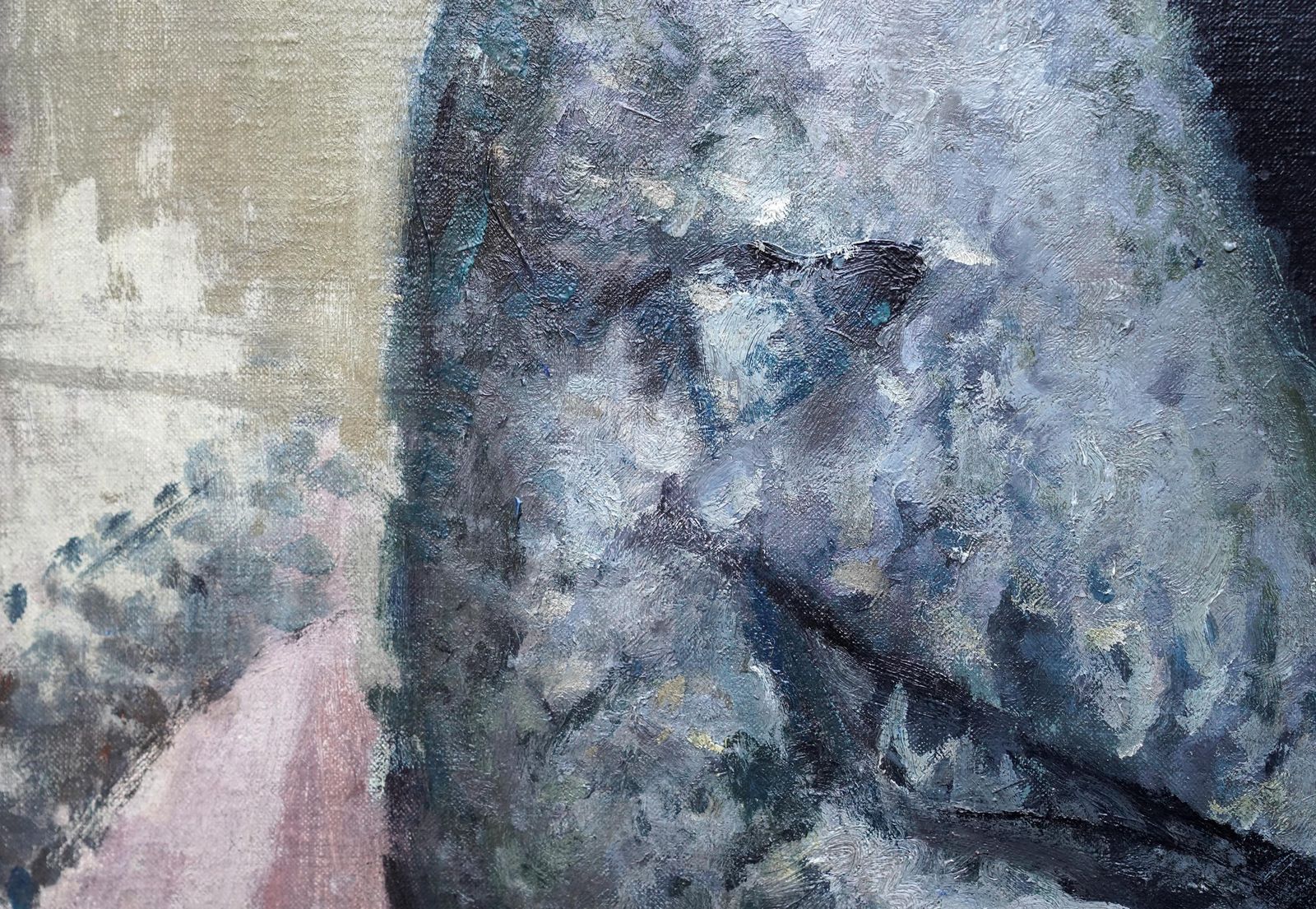 Harry Rutherfordpost Impressionist Portrait Of A Woman   British 40's Art Portrait Oil Paintingcirca 1940 photo vintage