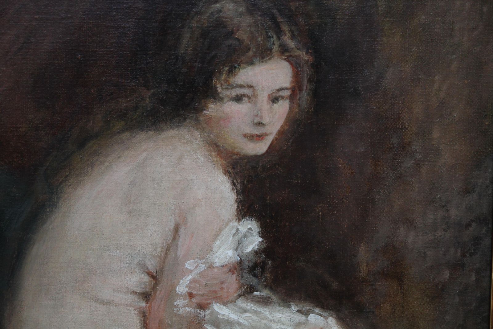 Philip Wilson Steernude Female Portrait   Susannah   British 20's Impressionist Art Oil Paintingcirca 1920 photo vinterior