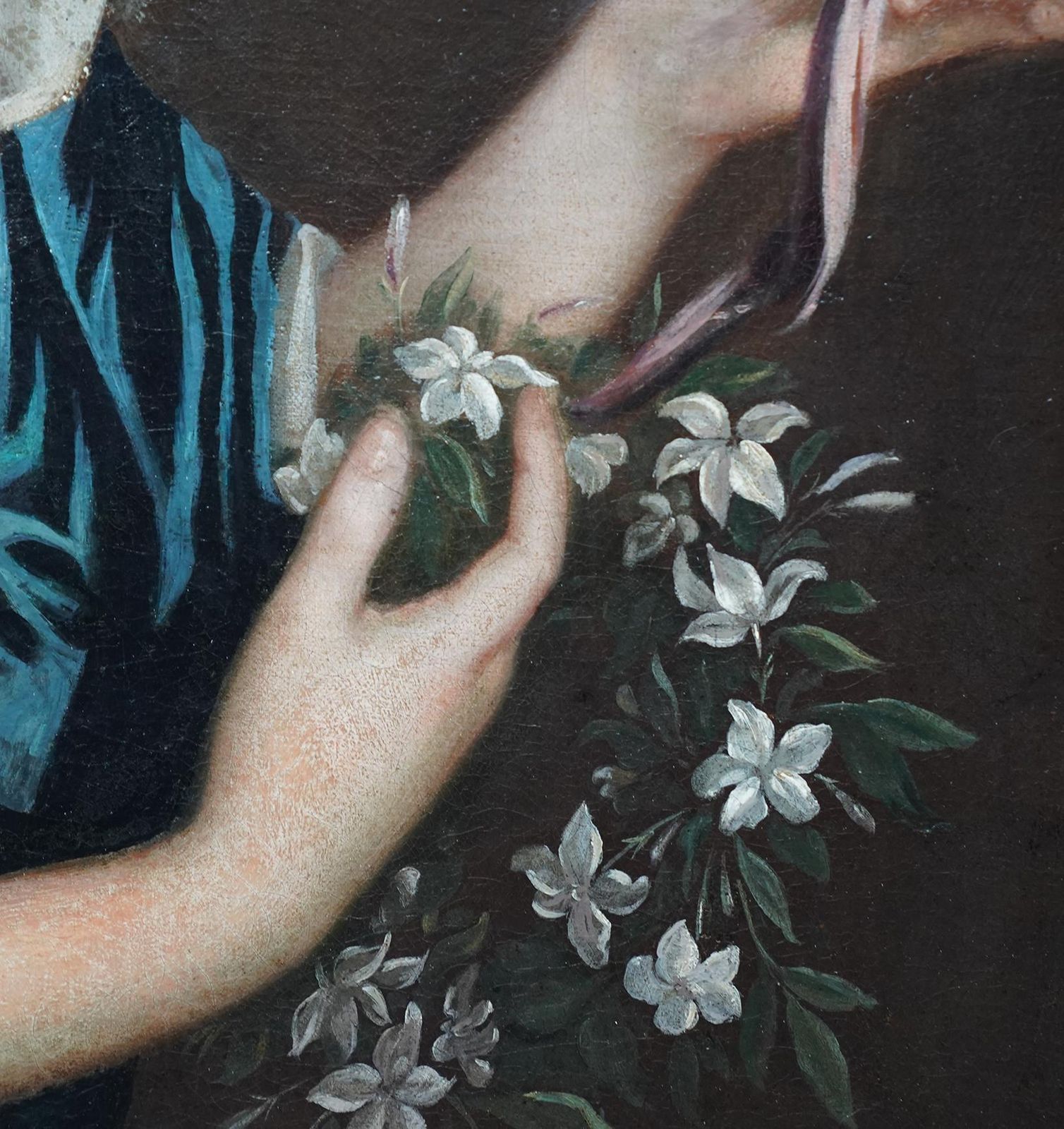 Portrait Of Lady With Garland Of Flowers   British 17thc Old Master Oil Paintingcirca 1690 photo buy