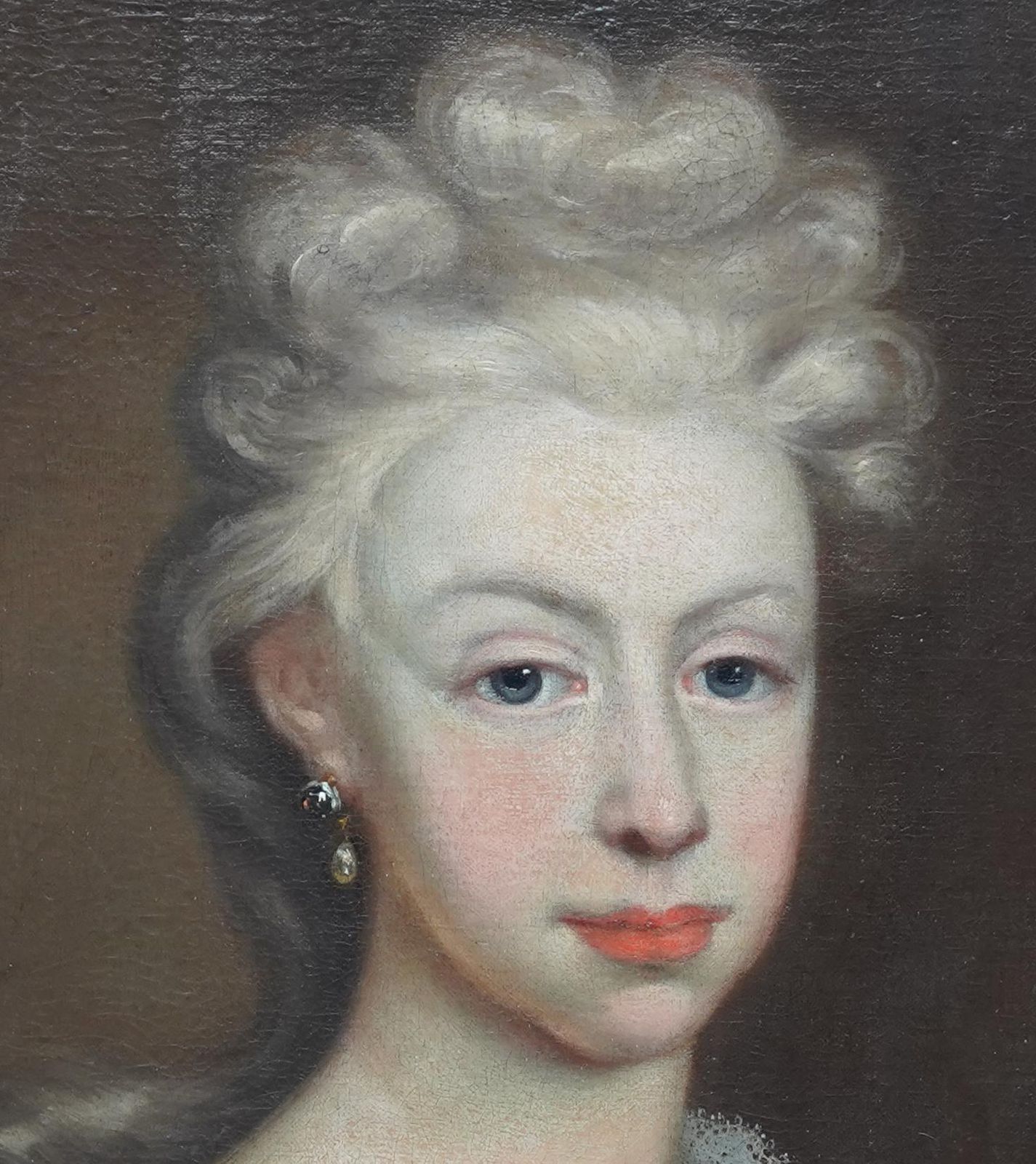 Portrait Of Lady With Garland Of Flowers   British 17thc Old Master Oil Paintingcirca 1690 photo vintage
