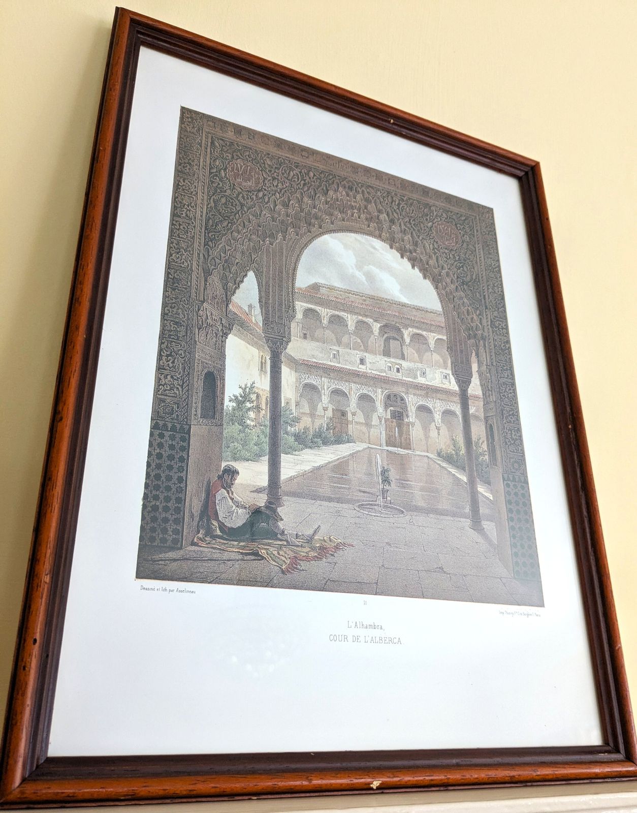 photo for sale Antique Set Of Three Framed Prints Of The Alhambra Palace, Granada Spain