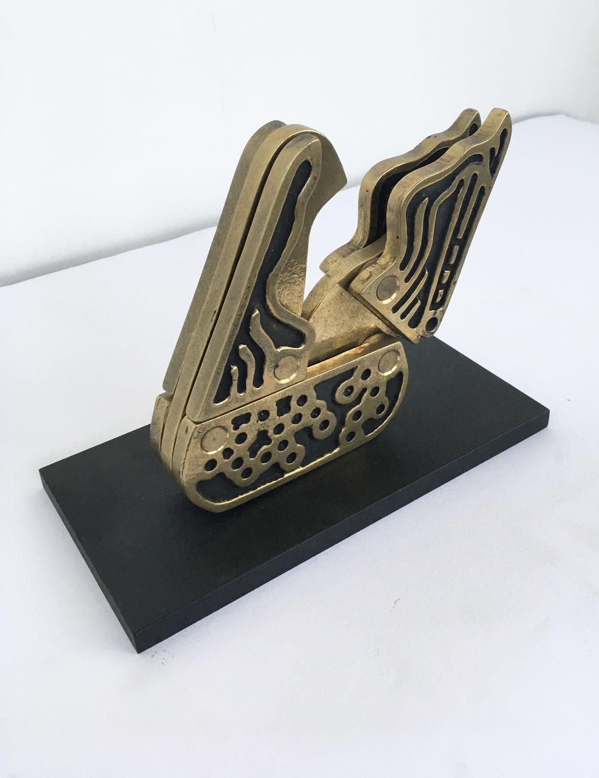 1980 Italy Bronze Abstract Kinetic Sculpture Bruno Chersicla Alambicco Still photo for sale