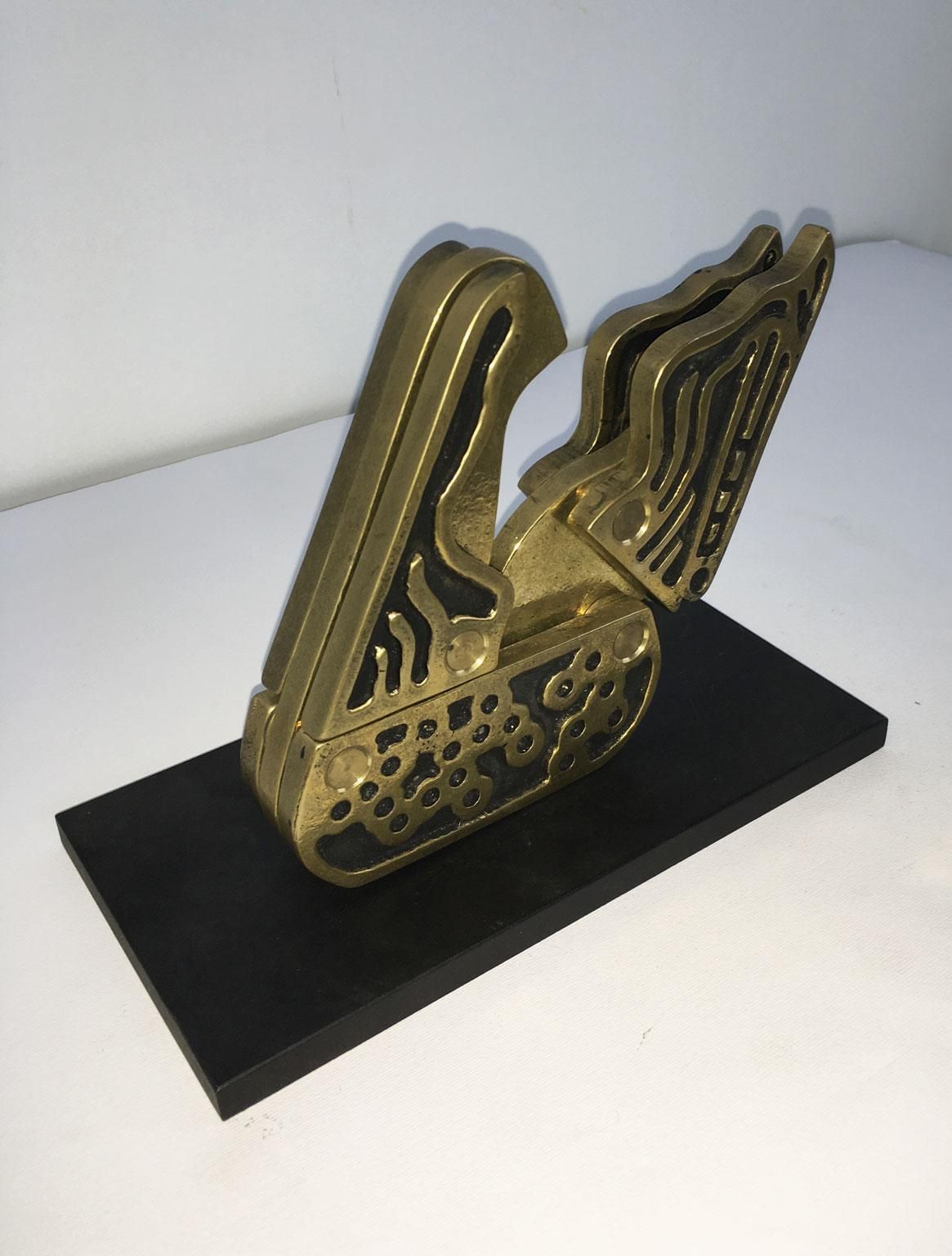 1980 Italy Bronze Abstract Kinetic Sculpture Bruno Chersicla Alambicco Still photo Art