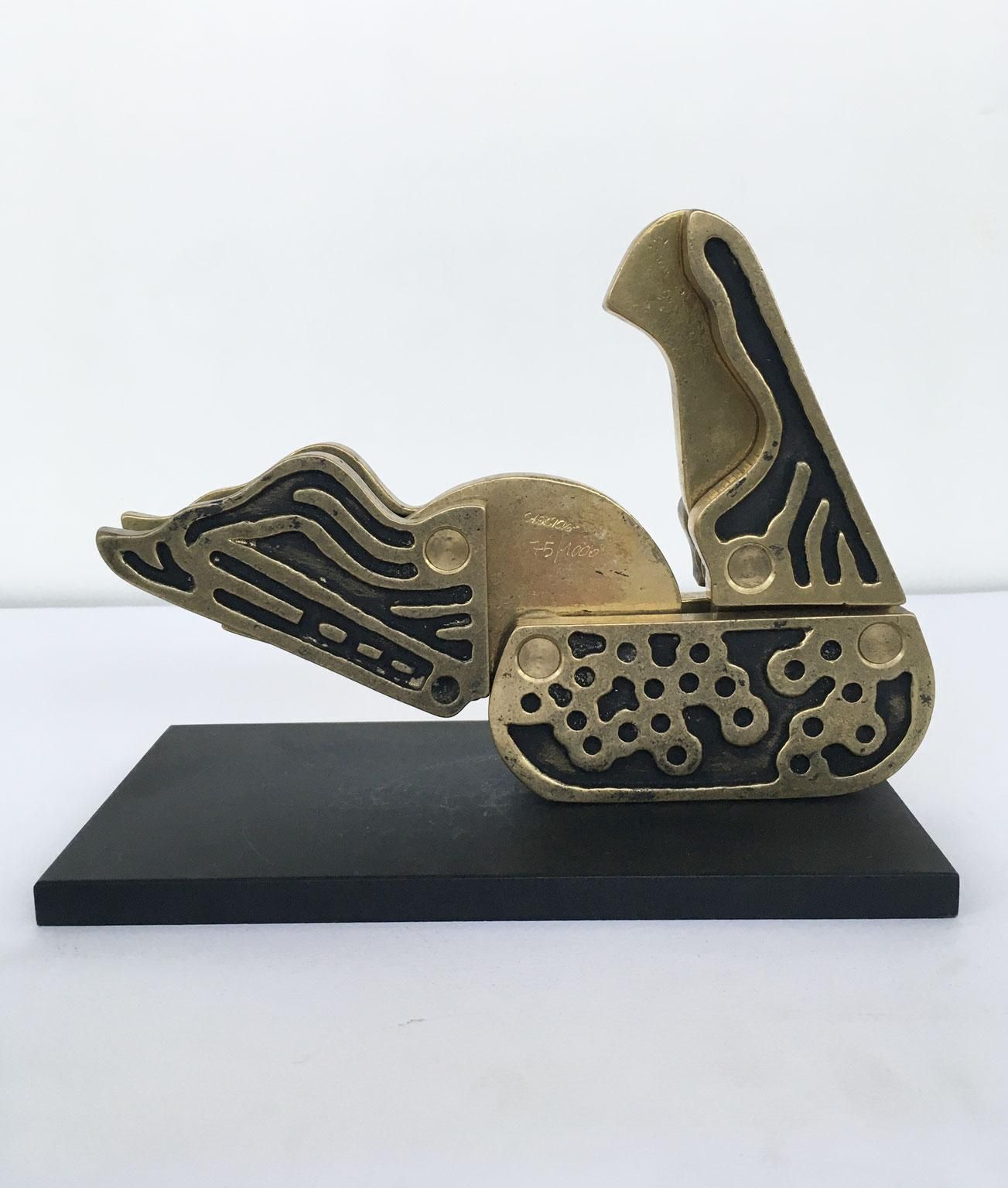 photo for sale 1980 Italy Bronze Abstract Kinetic Sculpture Bruno Chersicla Alambicco Still