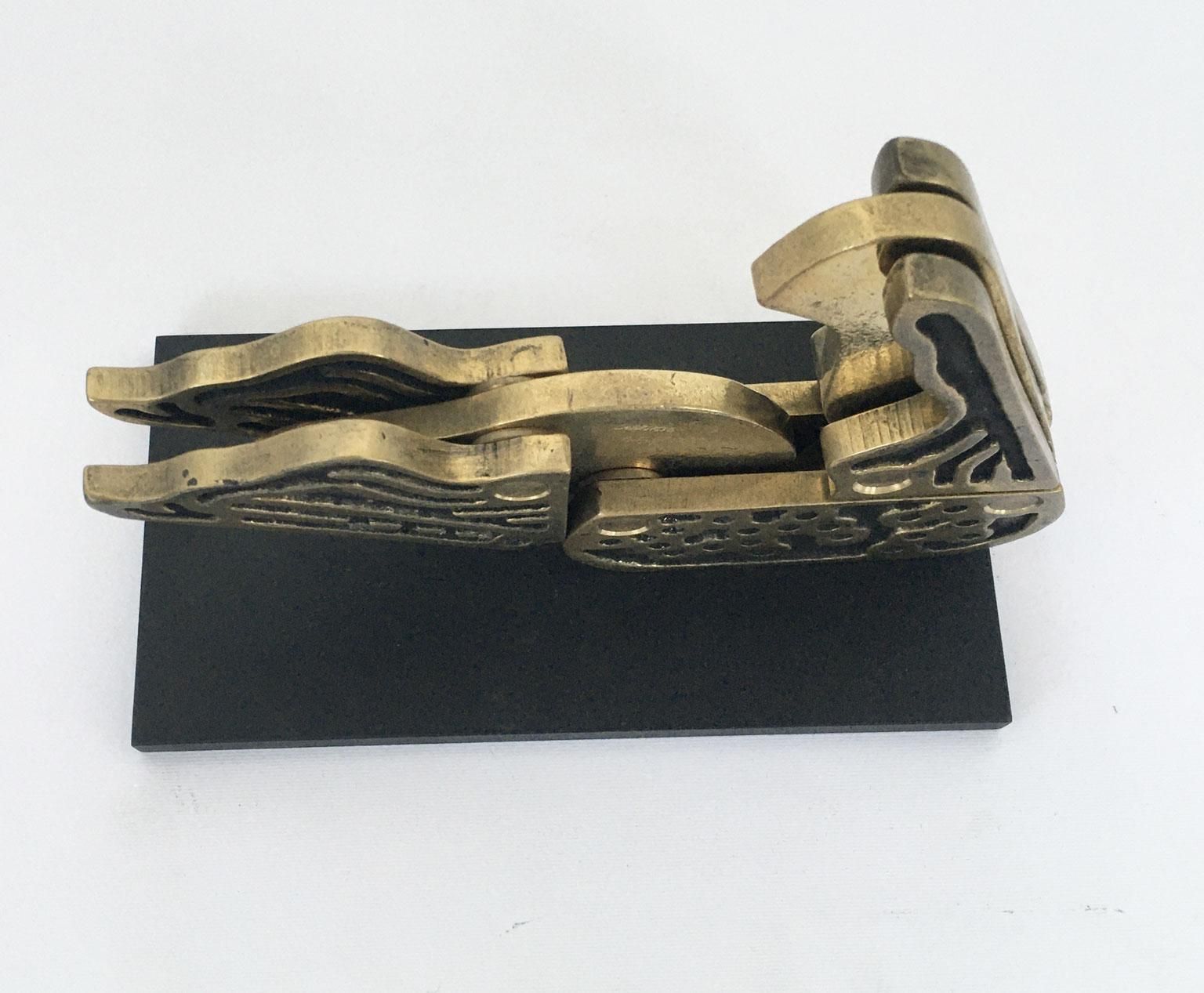 918.0 1980 Italy Bronze Abstract Kinetic Sculpture Bruno Chersicla Alambicco Still photo