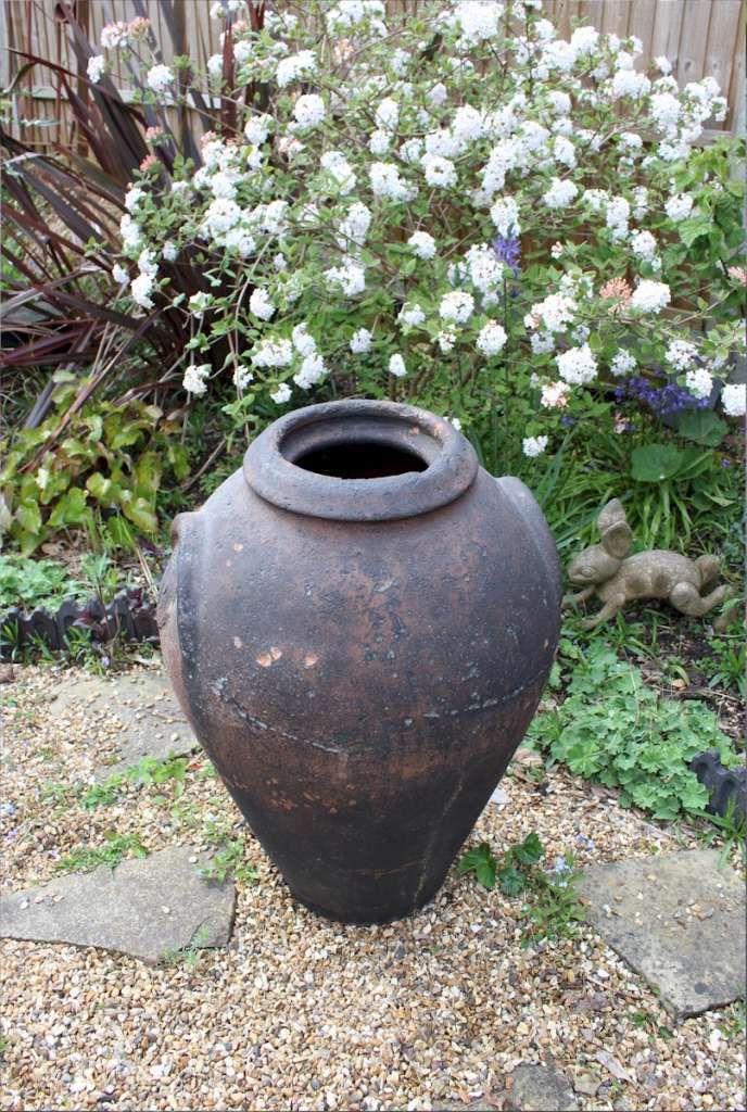 photo furniture Large Antique European Olive Terracotta Garden Urn