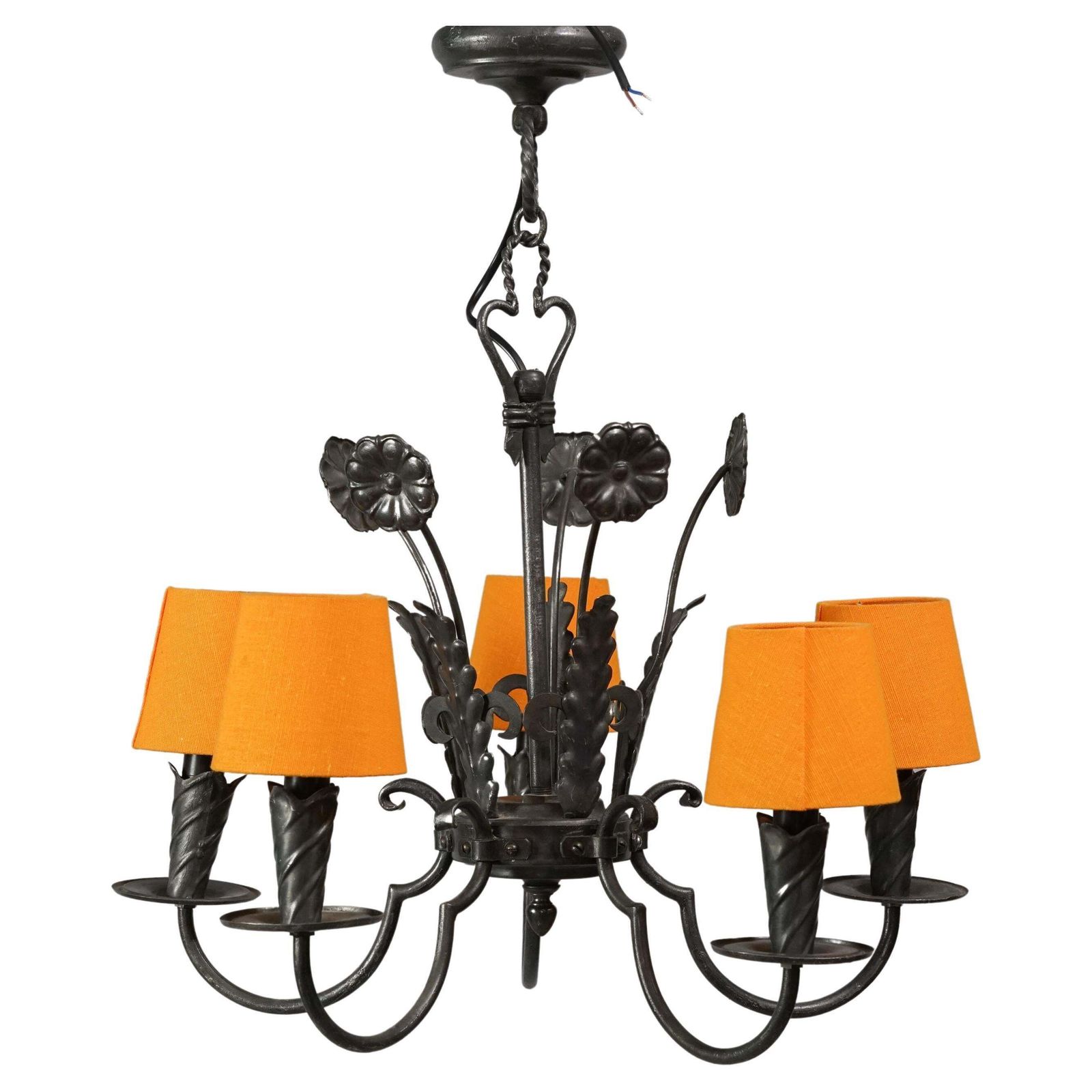 Finnish Iron Chandelier By Taidetakomo Hakkarainen, 1930s