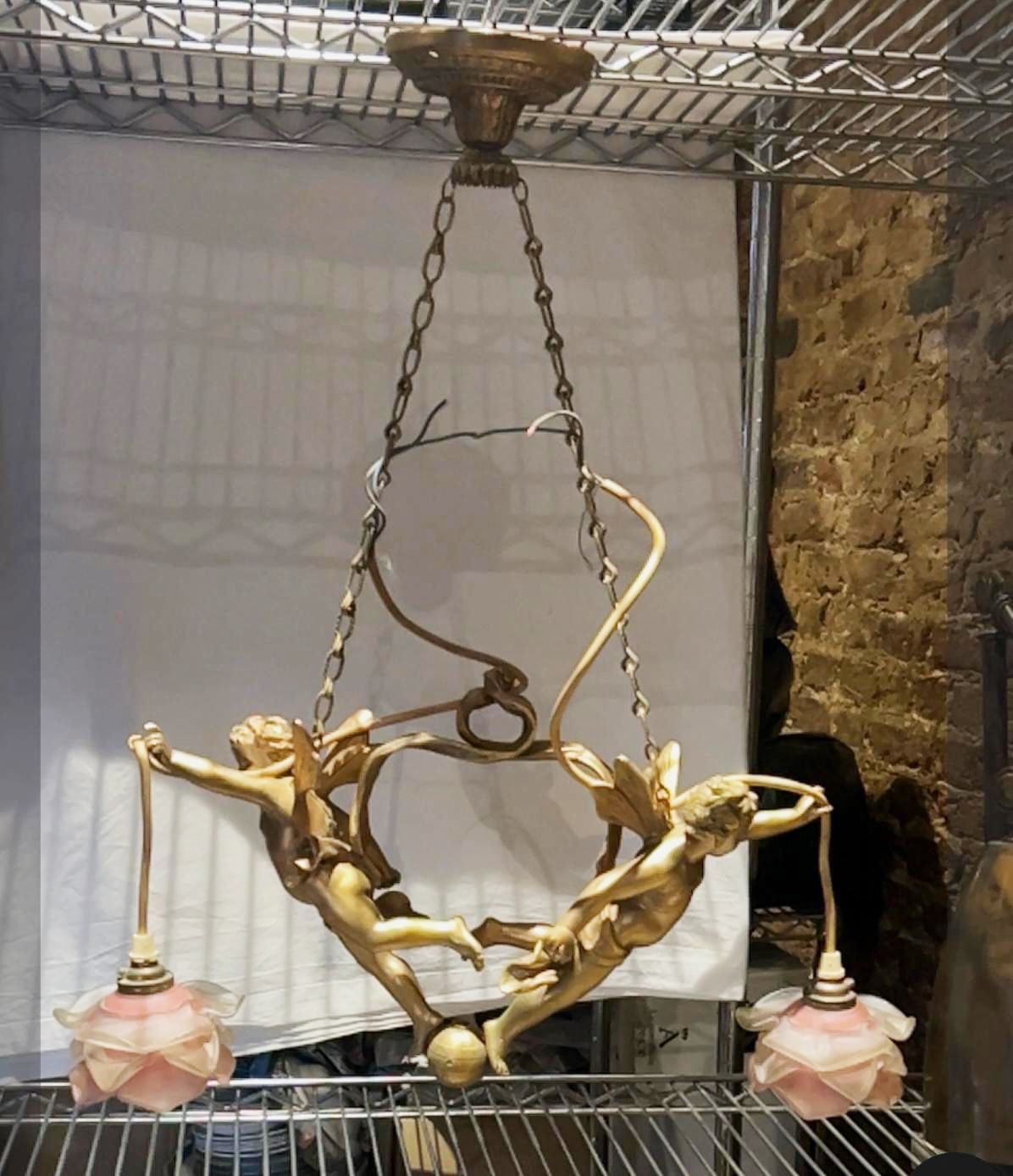 Beautiful Vintage Flying Cherub Chandelier photo furniture