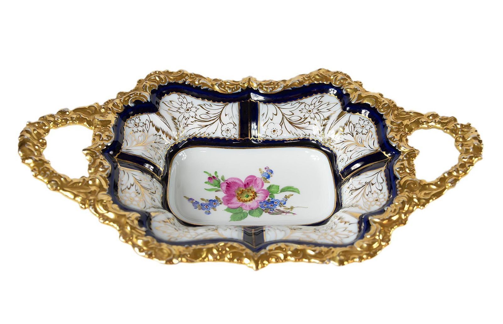 Meissen Porcelain Deep Cabinet Plate With Handles photo furniture