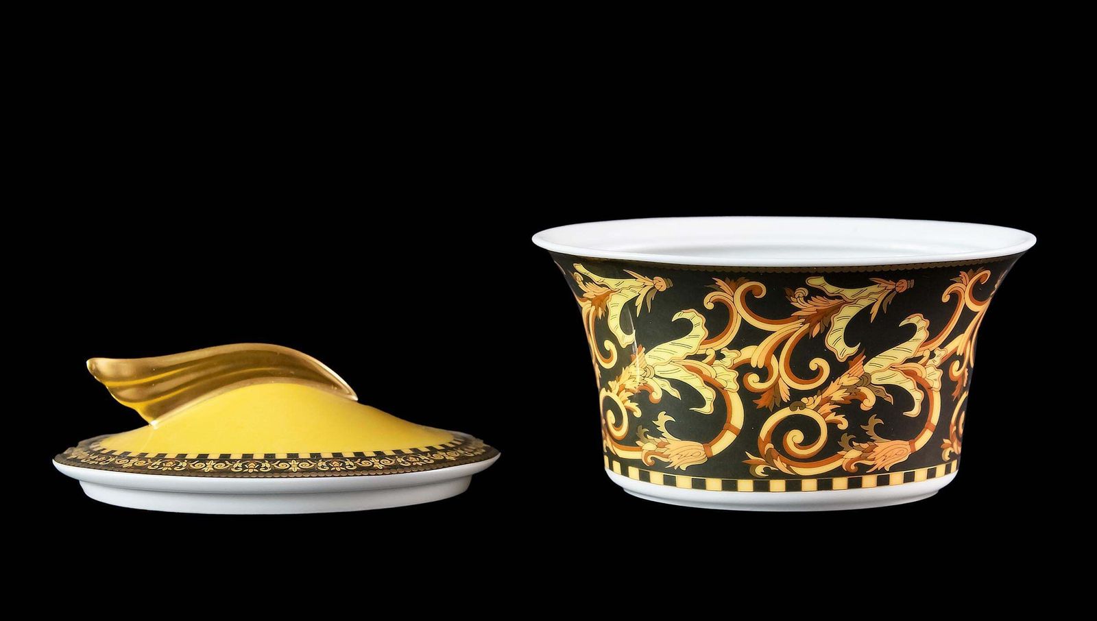 German Rosenthal Porcelain Lidded Dish Model Barocco By Versace photo for sale