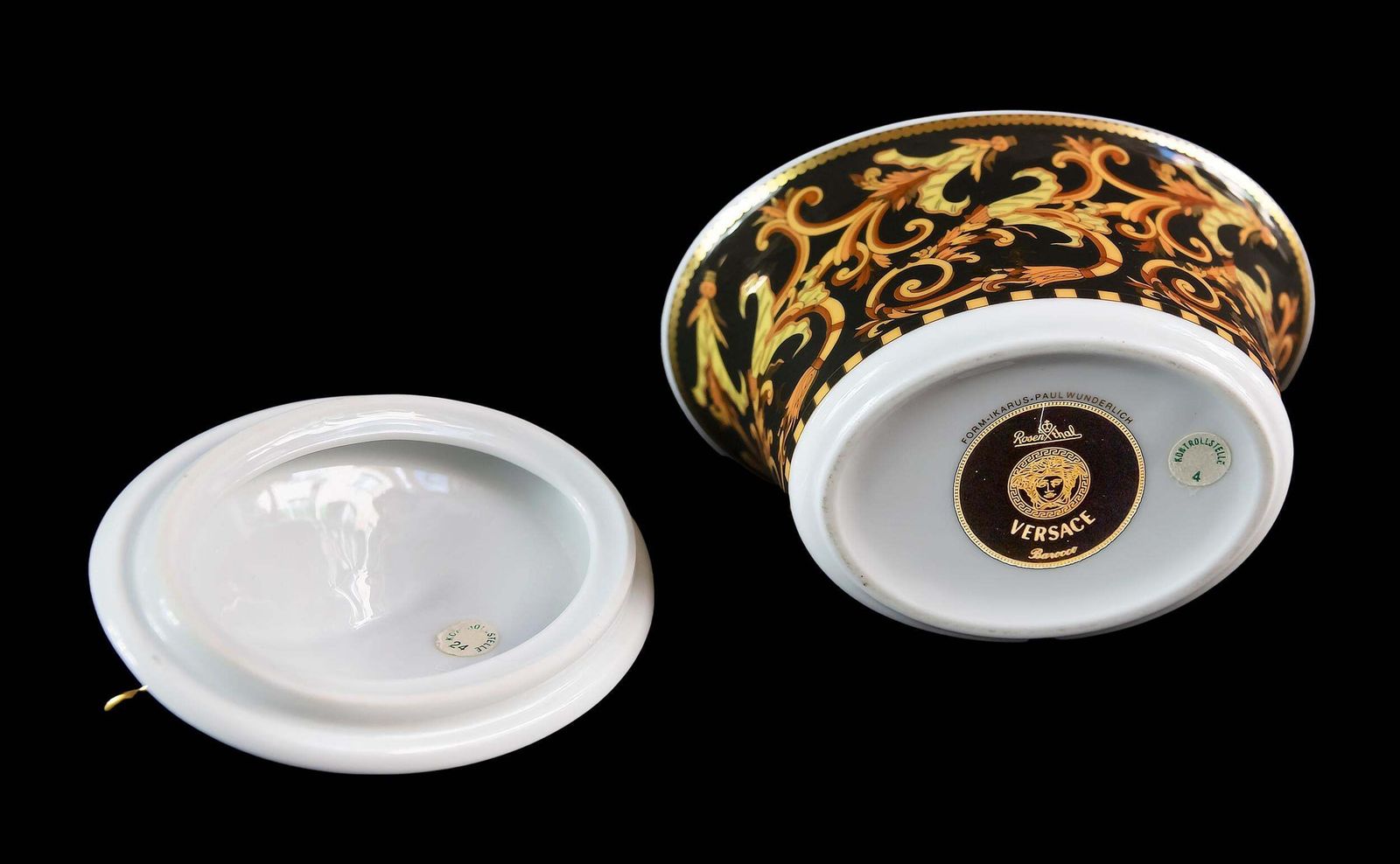German Rosenthal Porcelain Lidded Dish Model Barocco By Versace photo 297.0