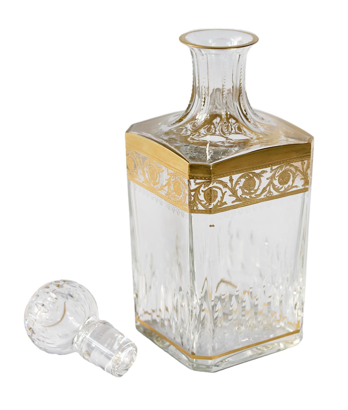 French Saint Louis Crystal Thistle Whiskey Carafe/ Decanter photo for sale