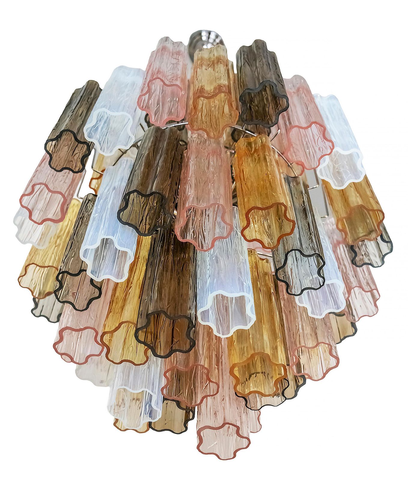 Large Italian Colour Murano Glass Tubi Tronchi Chandelier photo vinterior