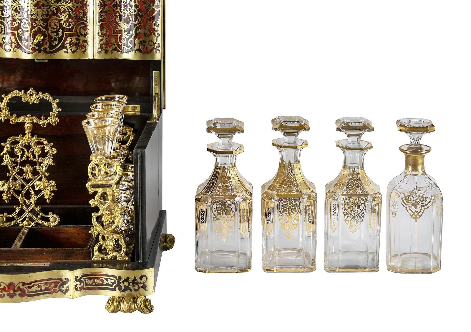 19th Century French Boulle / Napoleon III Liqueur Cave Box photo vinterior