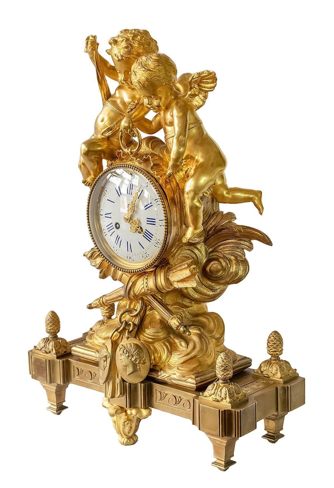 Antique 19th Century French Gilded Bronze Mantel Clock photo buy