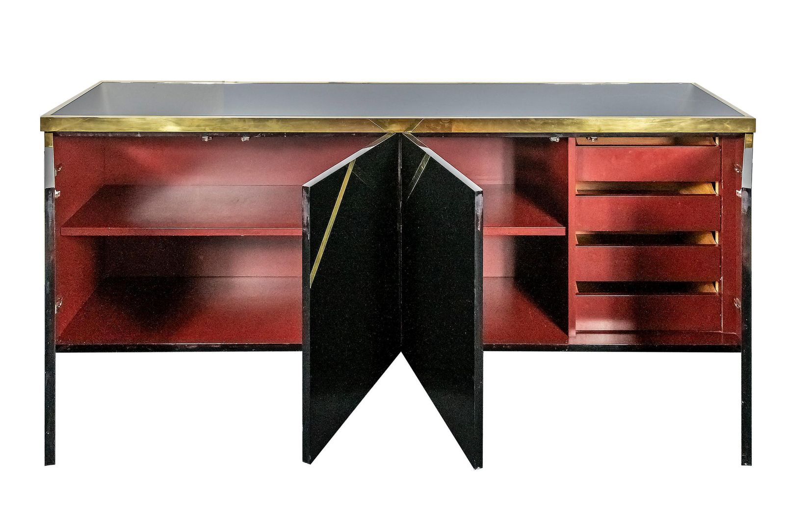 Mid Century Italian Sideboard In The Style Of Willy Rizzo /Maison Jansen, 1970's photo for sale