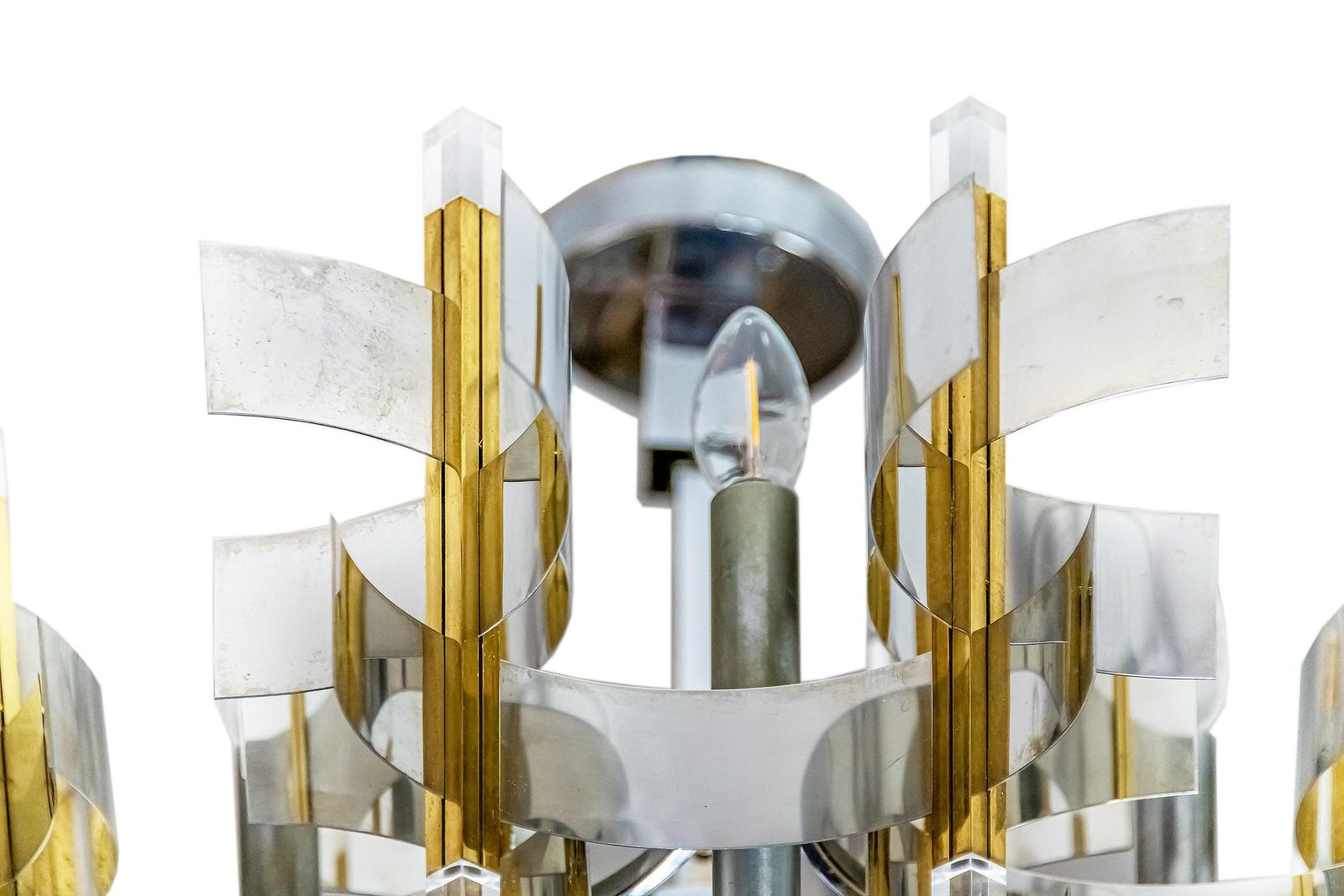 Midcentury Italian Chandelier By Gaetano Sciolari, Circa 1970 photo vinterior